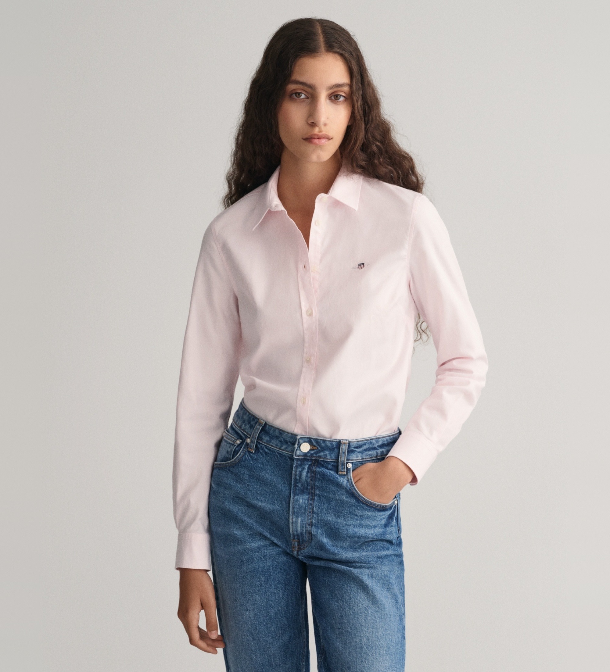 Gant für Damen. 4300141 Oxford Slim Fit Hemd mit Stretch rosa (34), Baumwolle, Klassisch, Langarm