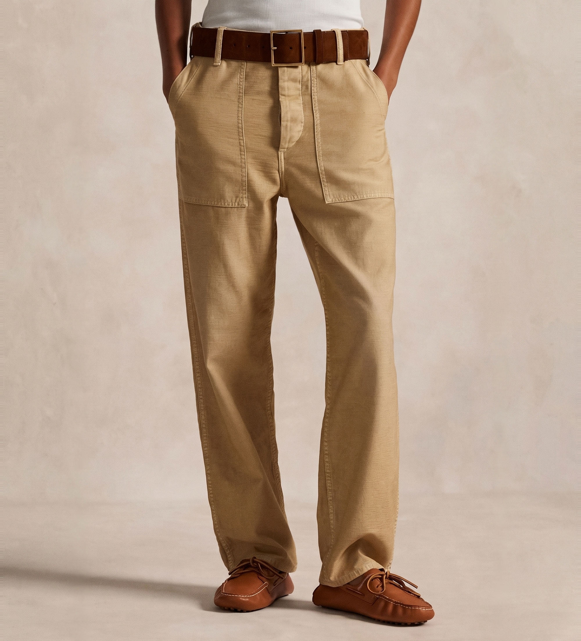 Polo Ralph Lauren für Damen. 211978634001 Beigefarbene Ricky-Hose (48), Lässig, Baumwolle