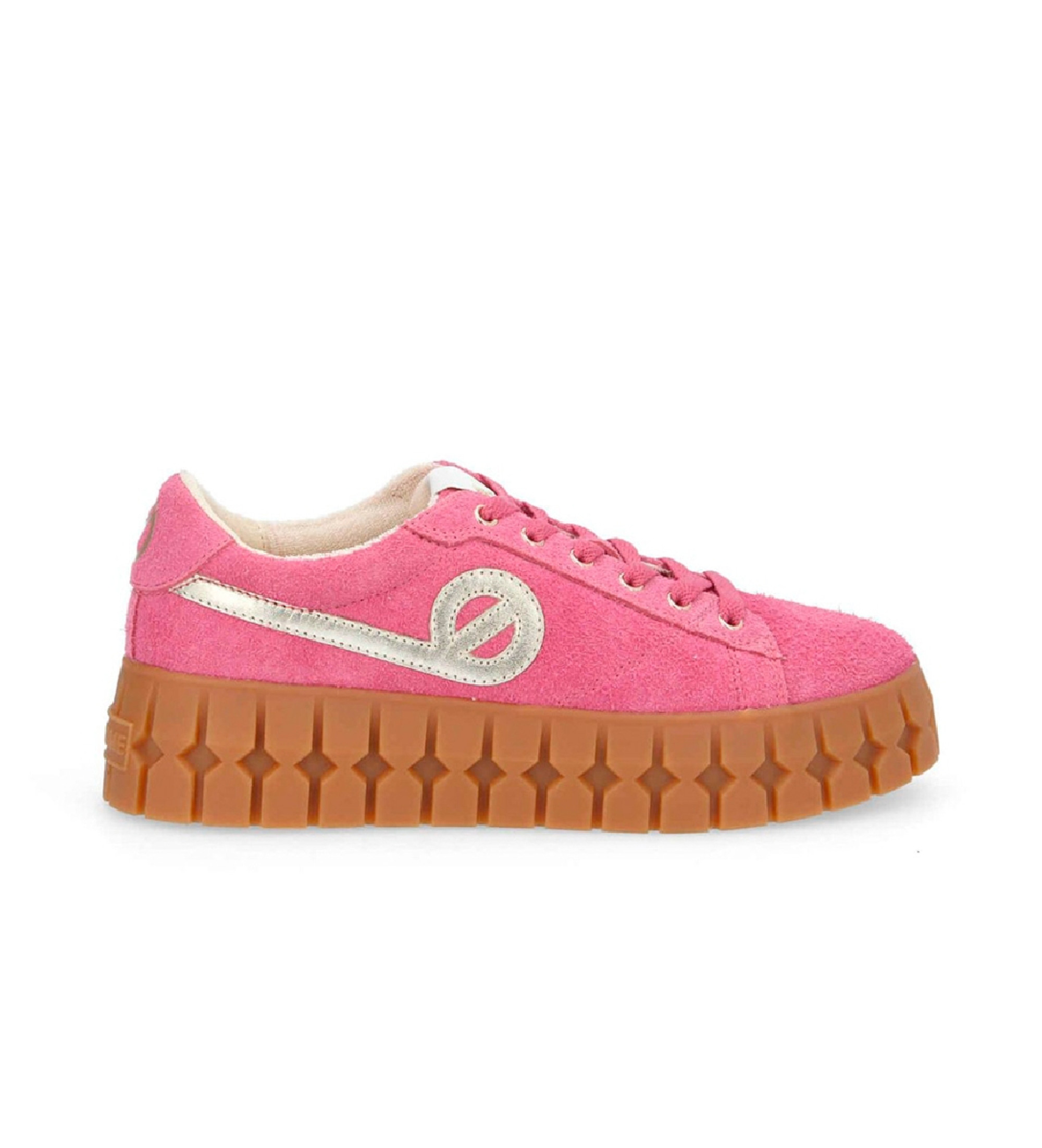 NO NAME für Damen. ONPLHS0 Play-Sneaker aus Leder im Vintage-Stil, rosa (39), Wohnung, Schnürsenkel, Lässig