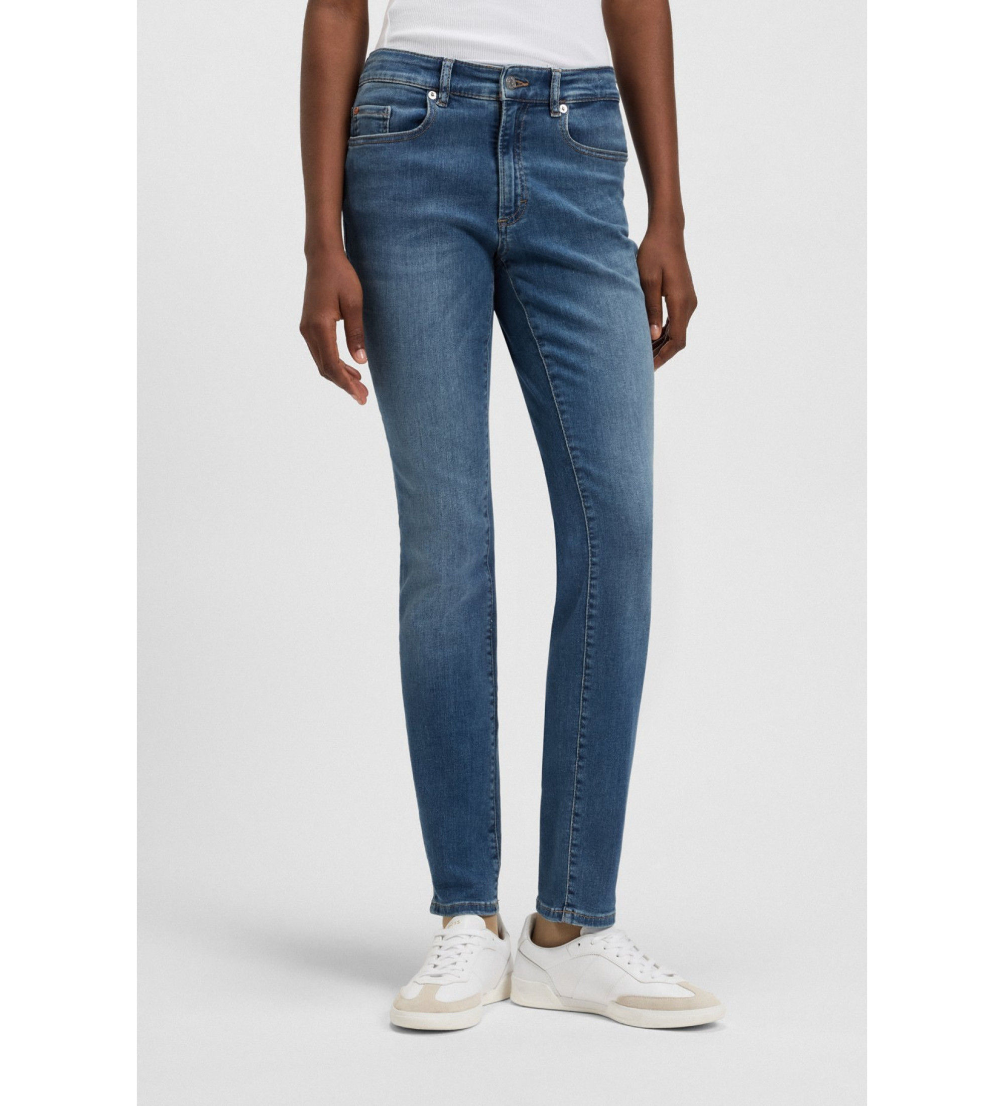 BOSS für Damen. 50530691 Blaue Jackie-Jeans (28/32), Lässig, Baumwolle, Denim