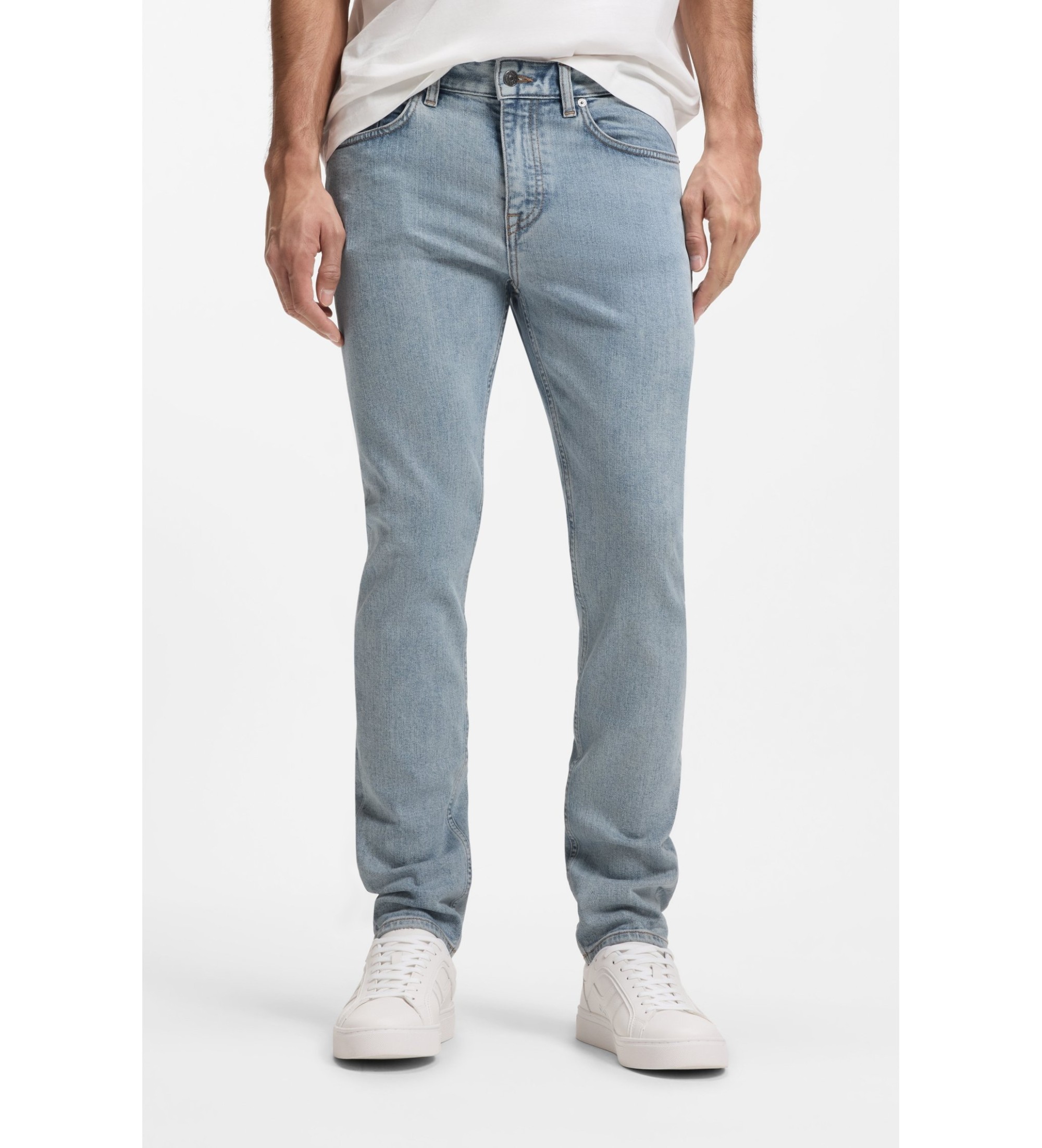 BOSS für Herren. 50556871 Blaue Delaware-Jeans (38/34), Lässig, Baumwolle, Denim