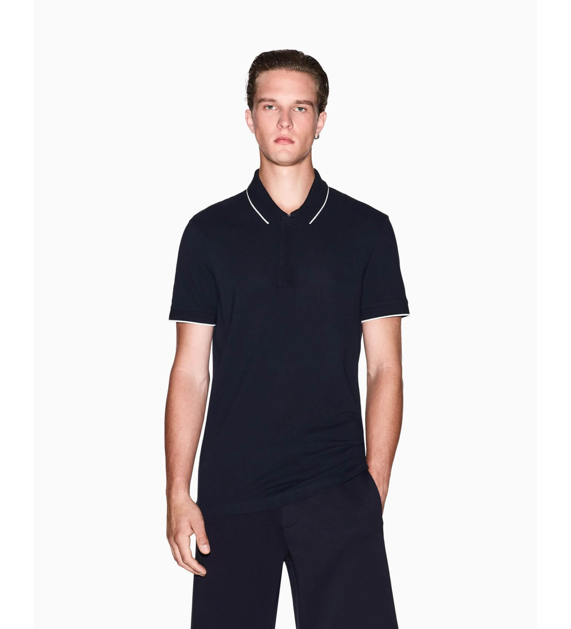 A|X Armani Exchange für Herren. XM001285AF10366UB101 Polo Ideal in Marineblau (XL), Lässig, Baumwolle, Kurzarm