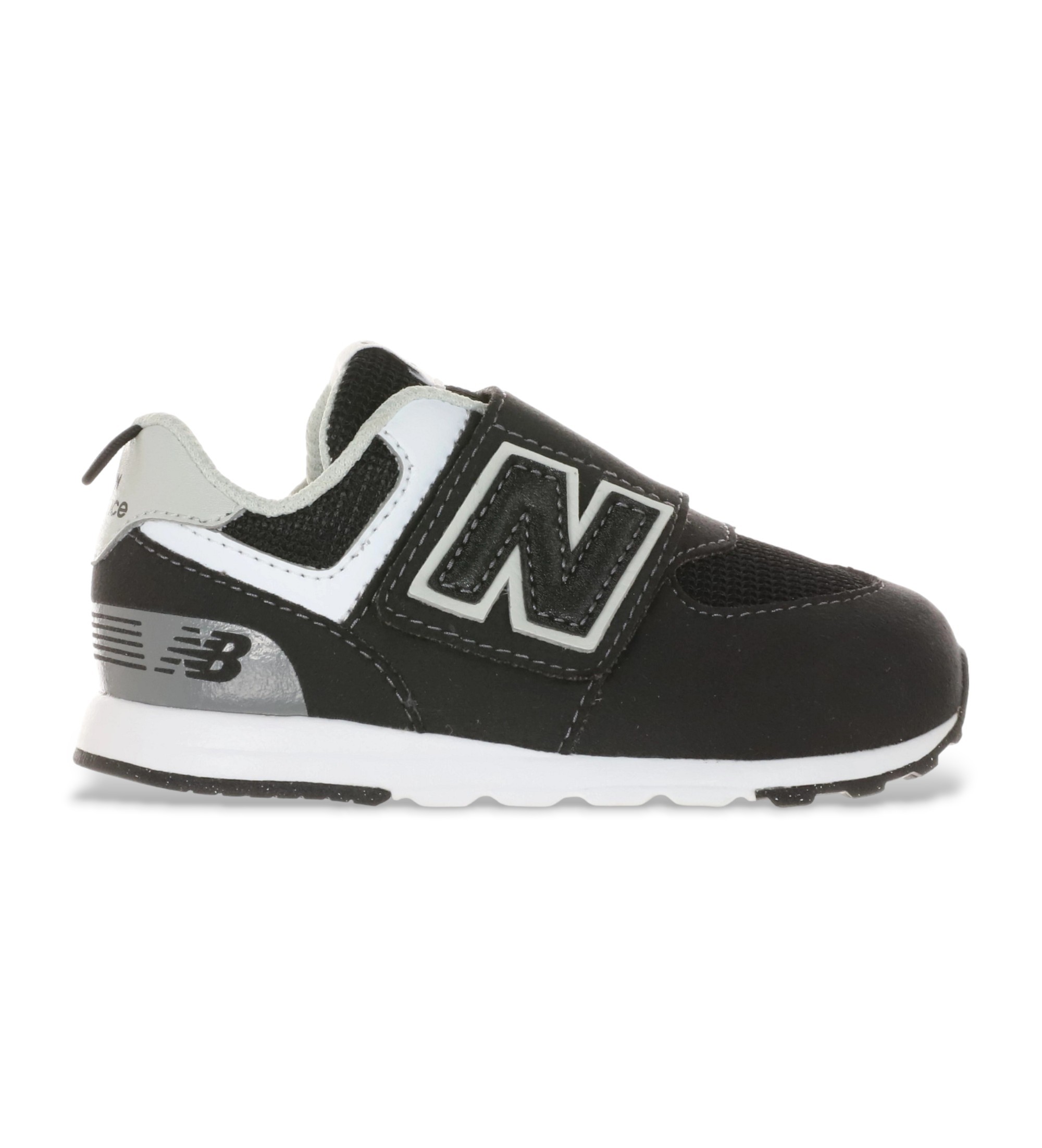 New Balance Unisex für Kinder. NW574V1 Sneaker 574 New B, schwarz (25.5 W), Wohnung, Klettverschluss, Lässig, Kinderbekleidung