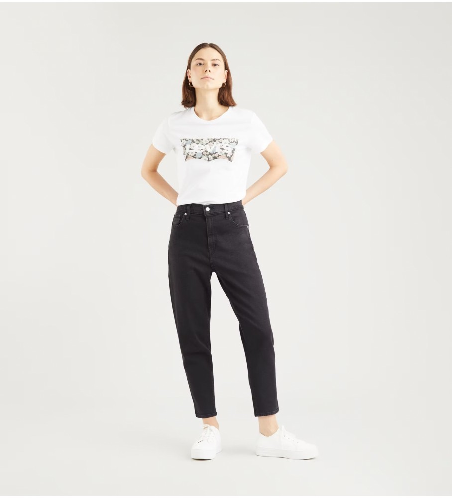 Levi's für Damen. 26986-0006 Schwarze Mom-Jeans mit hoher Taille (29/29), Lässig, Baumwolle, Denim, Elastan