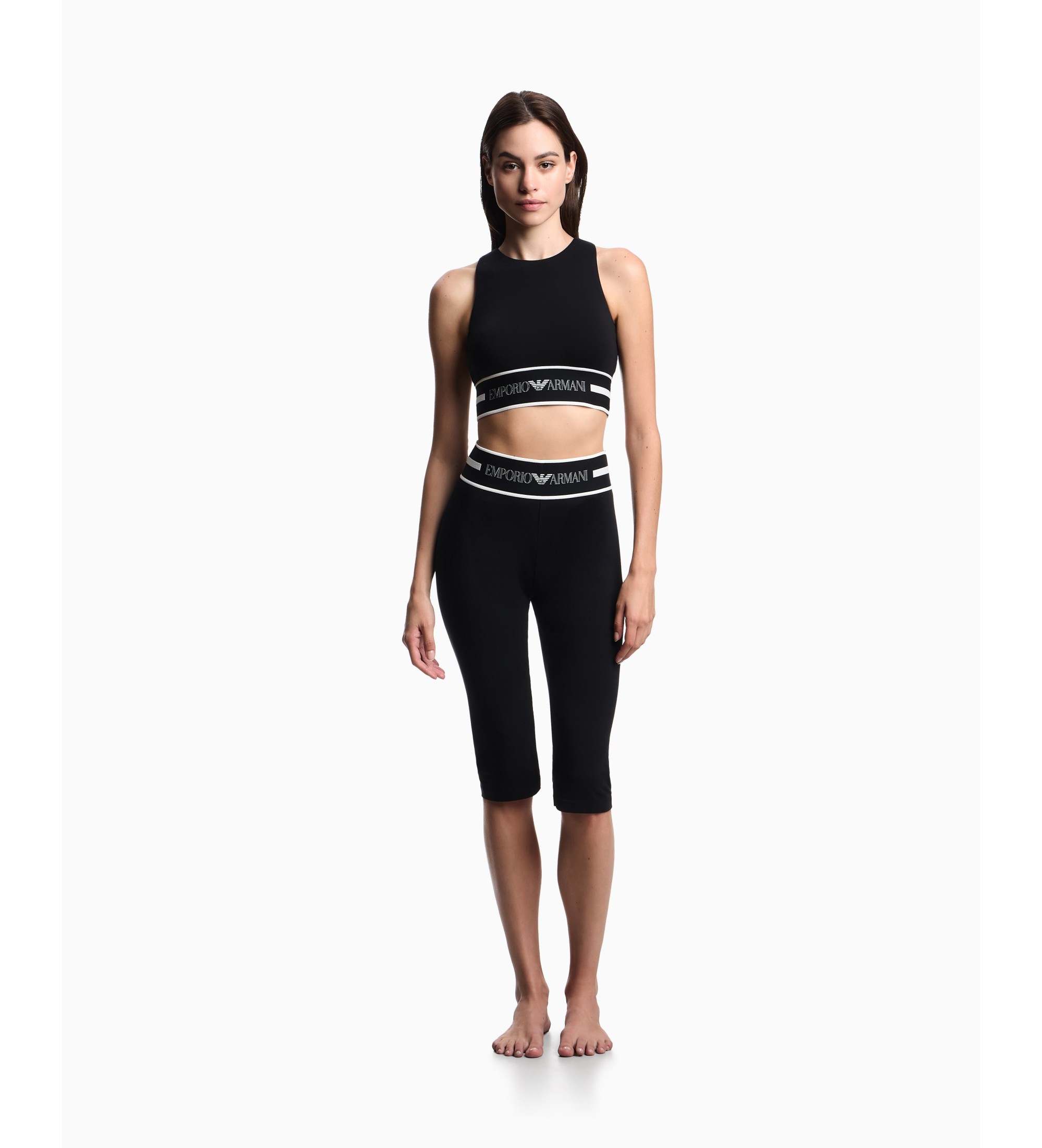 Emporio Armani für Damen. EW003673_AF19023 Schwarze Lounge-Hose (L), Heimtextilien, Baumwolle