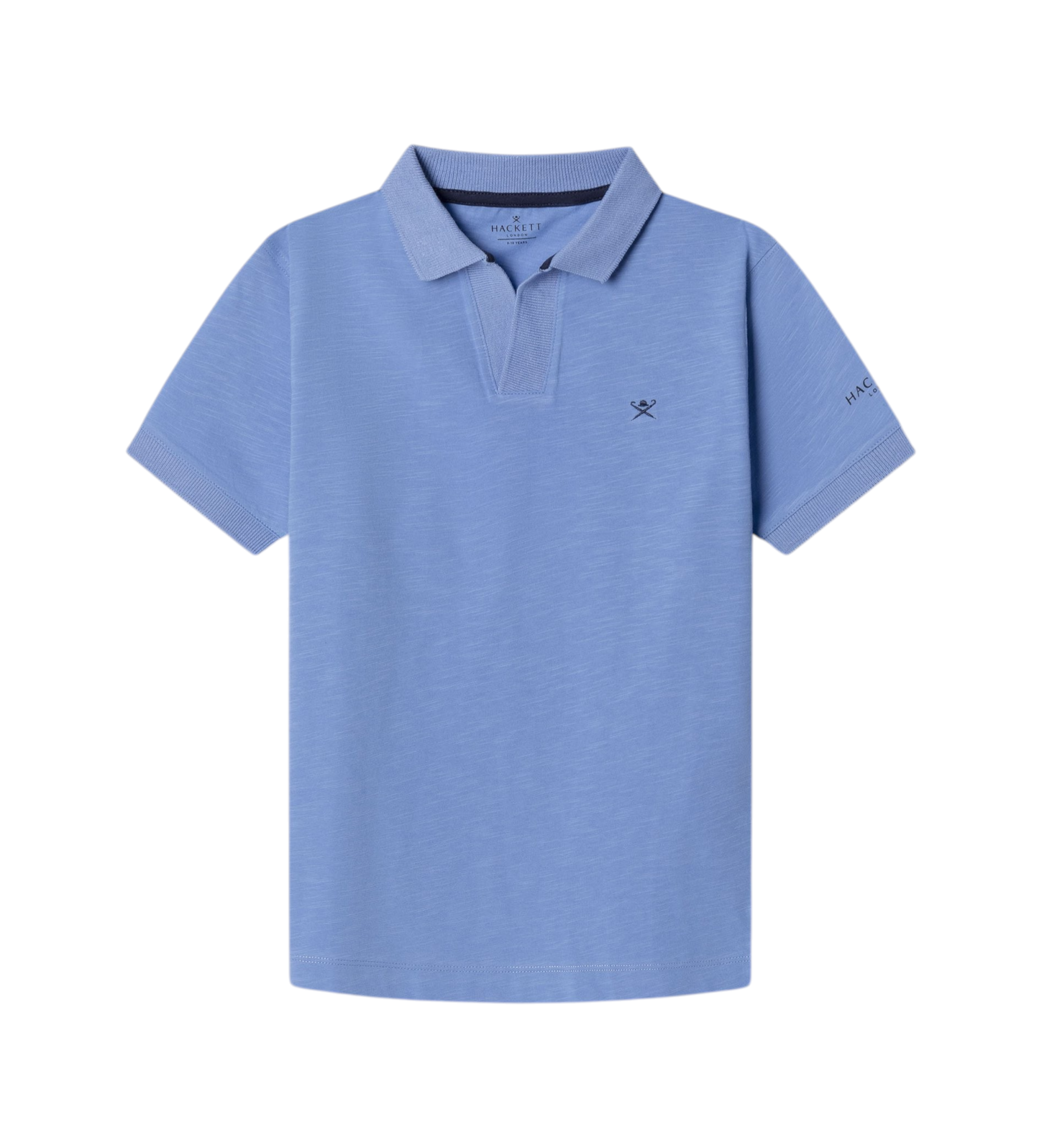 Hackett London für Jungen. HK5600014 Johnny-Polohemd mit blauem Kragen (15años= 170cm), Lässig, Baumwolle, Klassisch, Kurzarm, Kinderbekleid