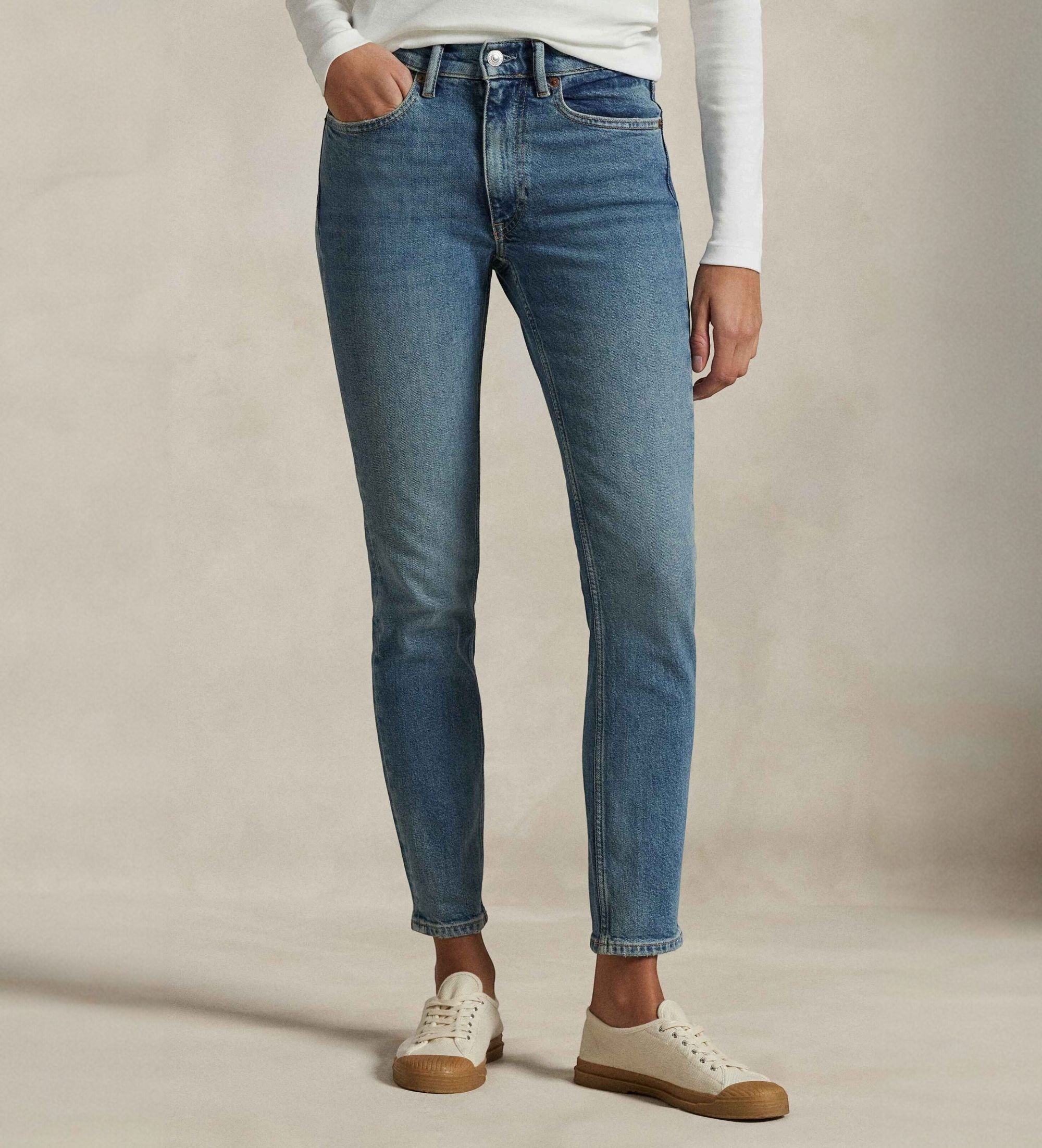 Polo Ralph Lauren für Damen. 211969389001 Blaue Super-Slim-Jeans mit mittlerer Leibhöhe (26/32), Lässig, Baumwolle, Denim