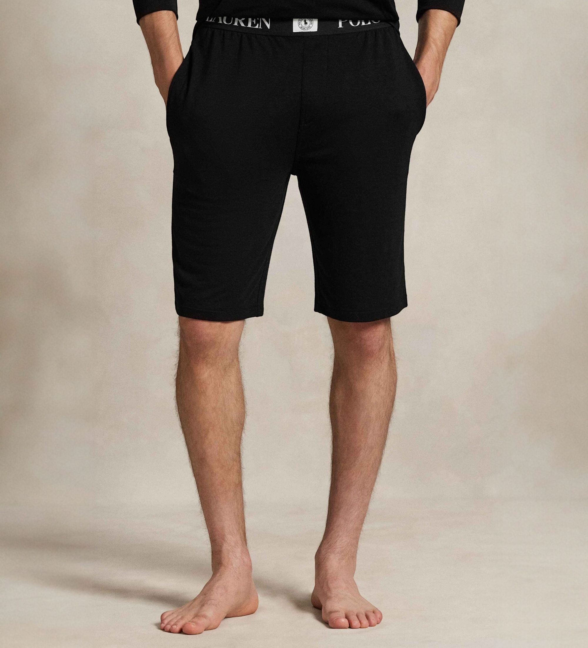 Polo Ralph Lauren für Herren. 714P01950001 Schwarze, eng anliegende Shorts aus französischem Frottee (S), Heimtextilien, Viskose