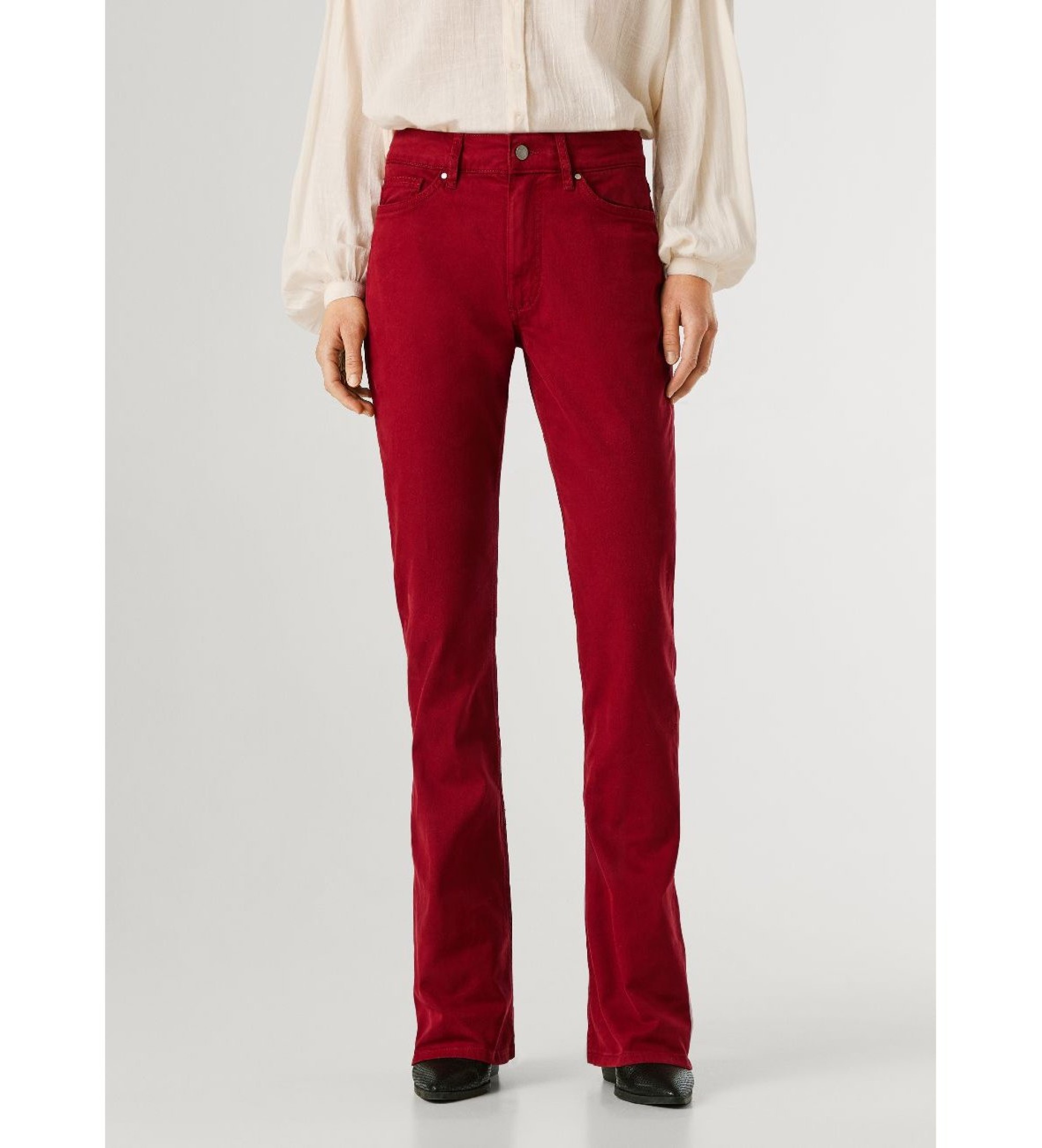 Pepe Jeans für Damen. PL2100052 Rote Mid-Rise-Flare-Hose ?New Pimlico? (34/34), Lässig, Baumwolle