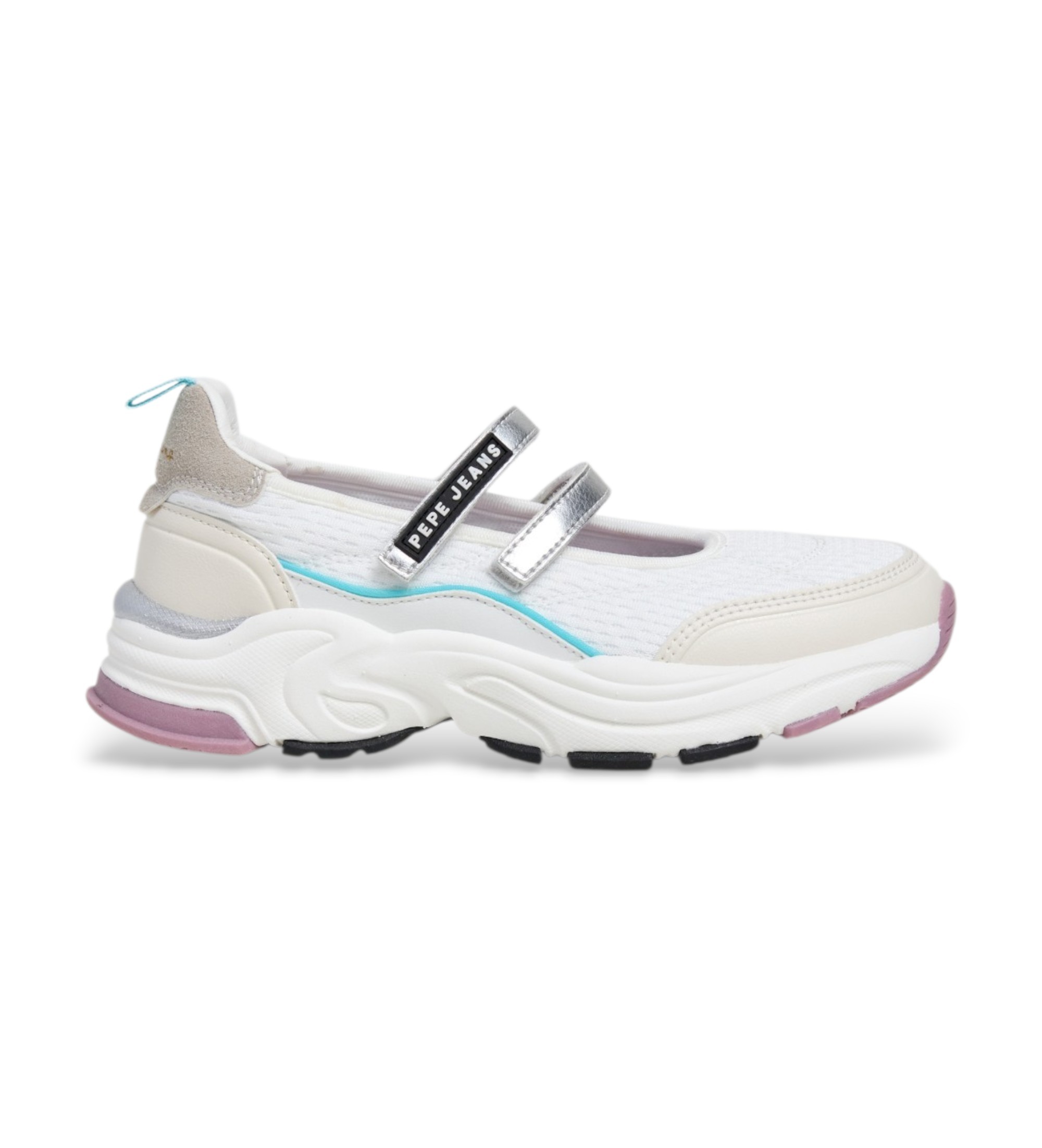 Pepe Jeans für Frauen/Mädchen. PGS600006 Mave Ballet Turnschuhe, weiß (37), Stoff, Wohnung, Klettverschluss, Lässig, Kinderbekleidung