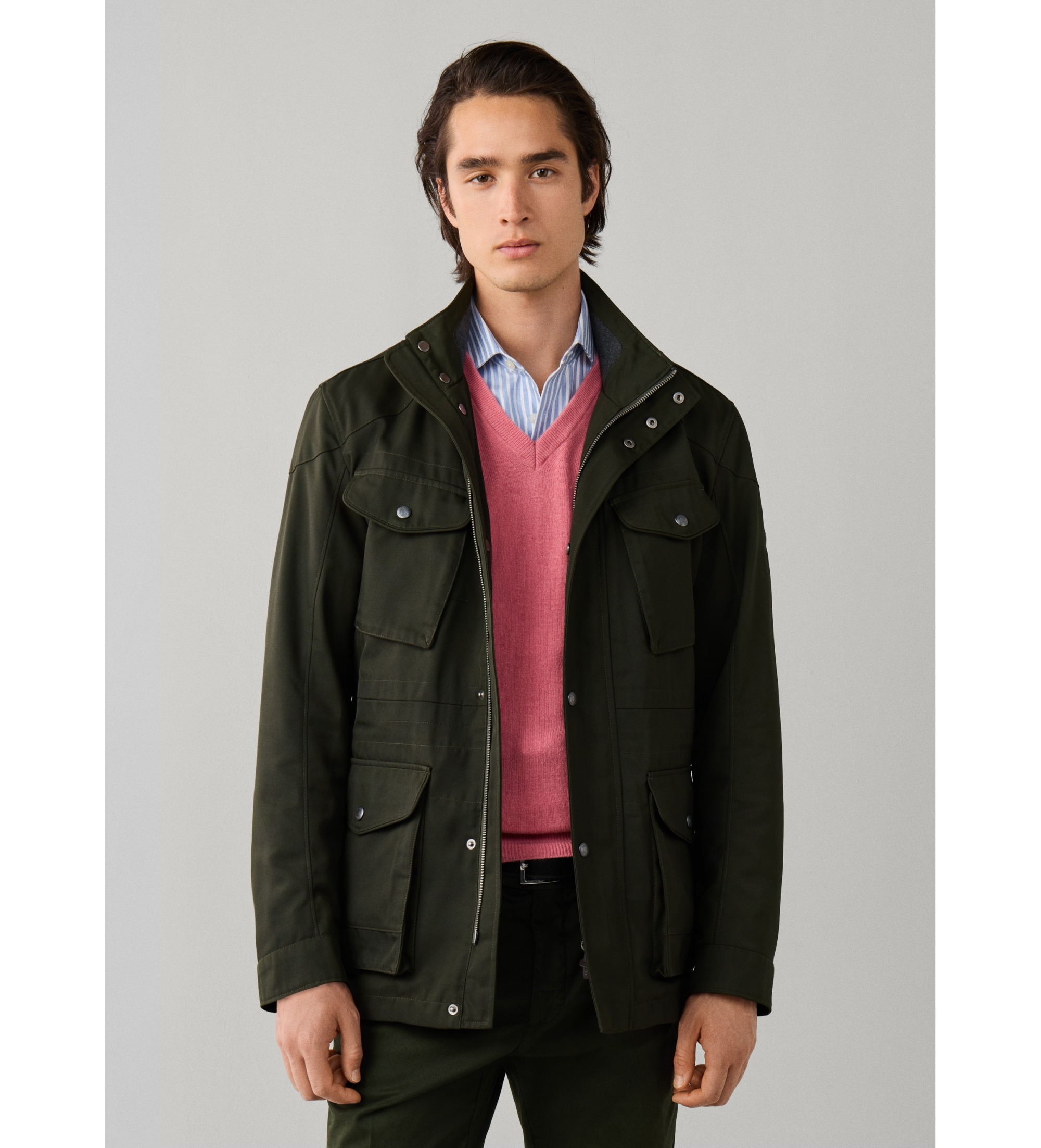 Hackett Londonvoor mannen. HM4000218 Groene Velospeed-jas (3XL), Casual, Polyester