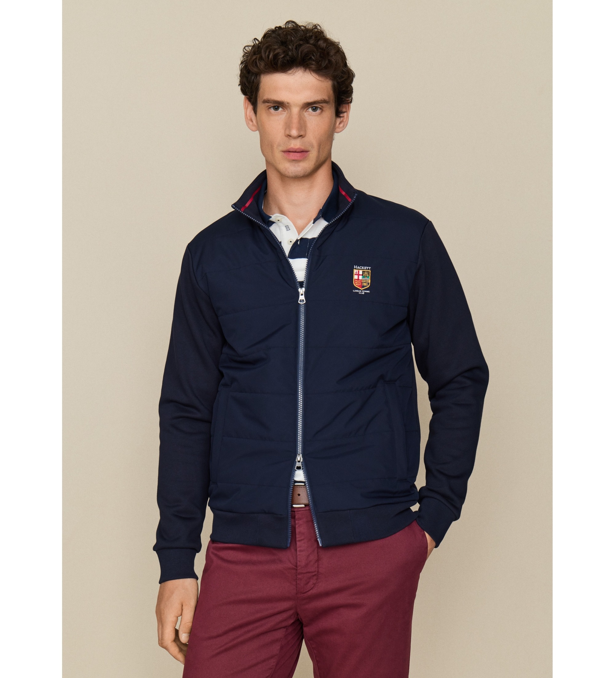 Hackett London für Herren. HM5800160 Hybrid Sweatshirt marineblau (M), Lässig, Baumwolle