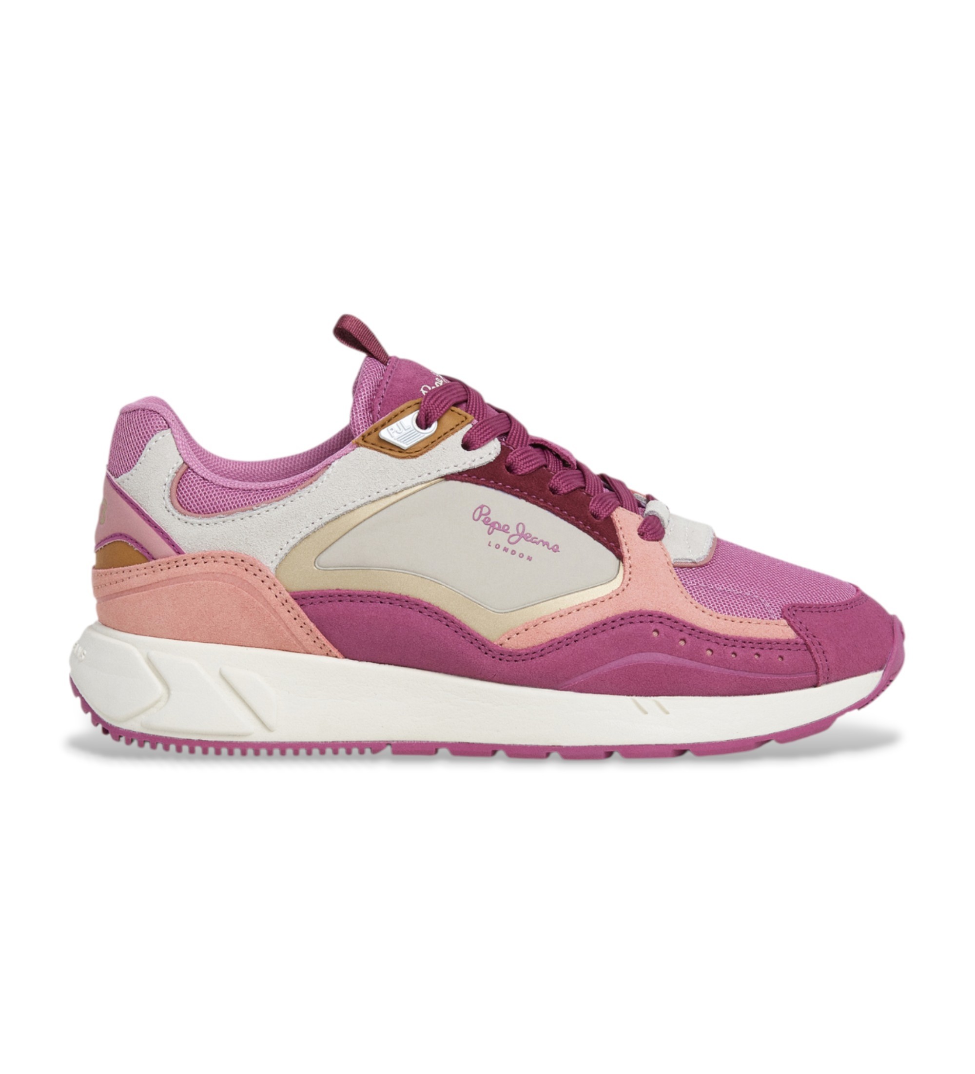 Pepe Jeans für Damen. PLS600011 Rosa Turnschuhe von Marlon Sports (38), Leder, Wohnung, Schnürsenkel, Lässig
