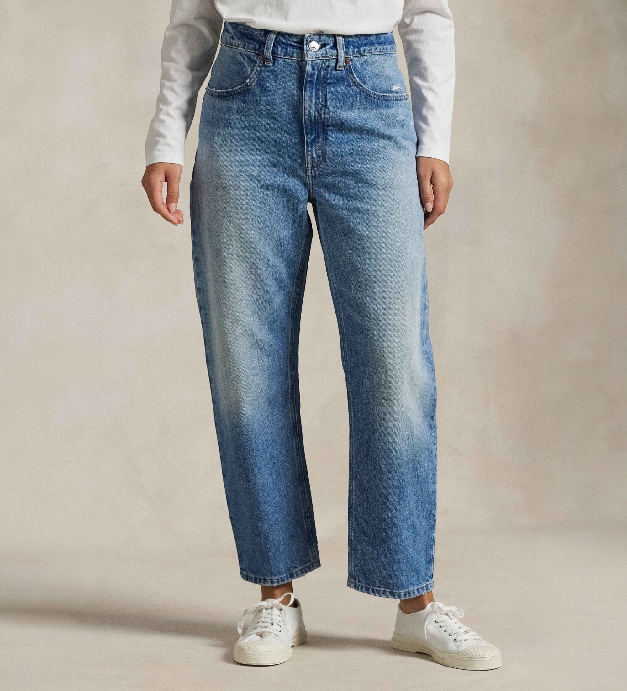 Polo Ralph Lauren für Damen. 211969371001 Blaue Jeans im lockeren Schnitt (30/30), Lässig, Baumwolle, Denim