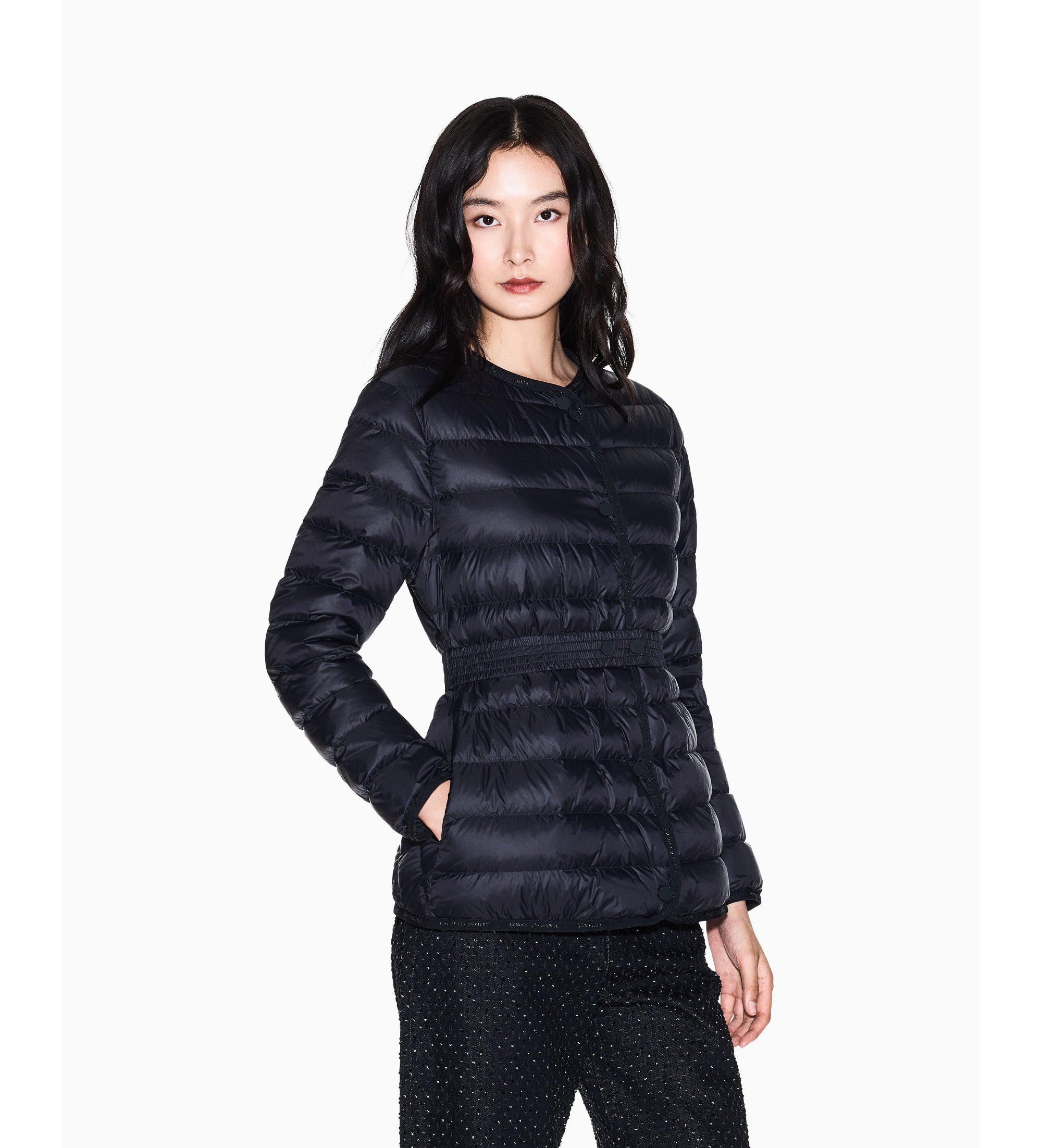 A|X Armani Exchange für Damen. XW001786AF16612UC001 Leichte Jacke, schwarz (XS), Lässig, Polyamid