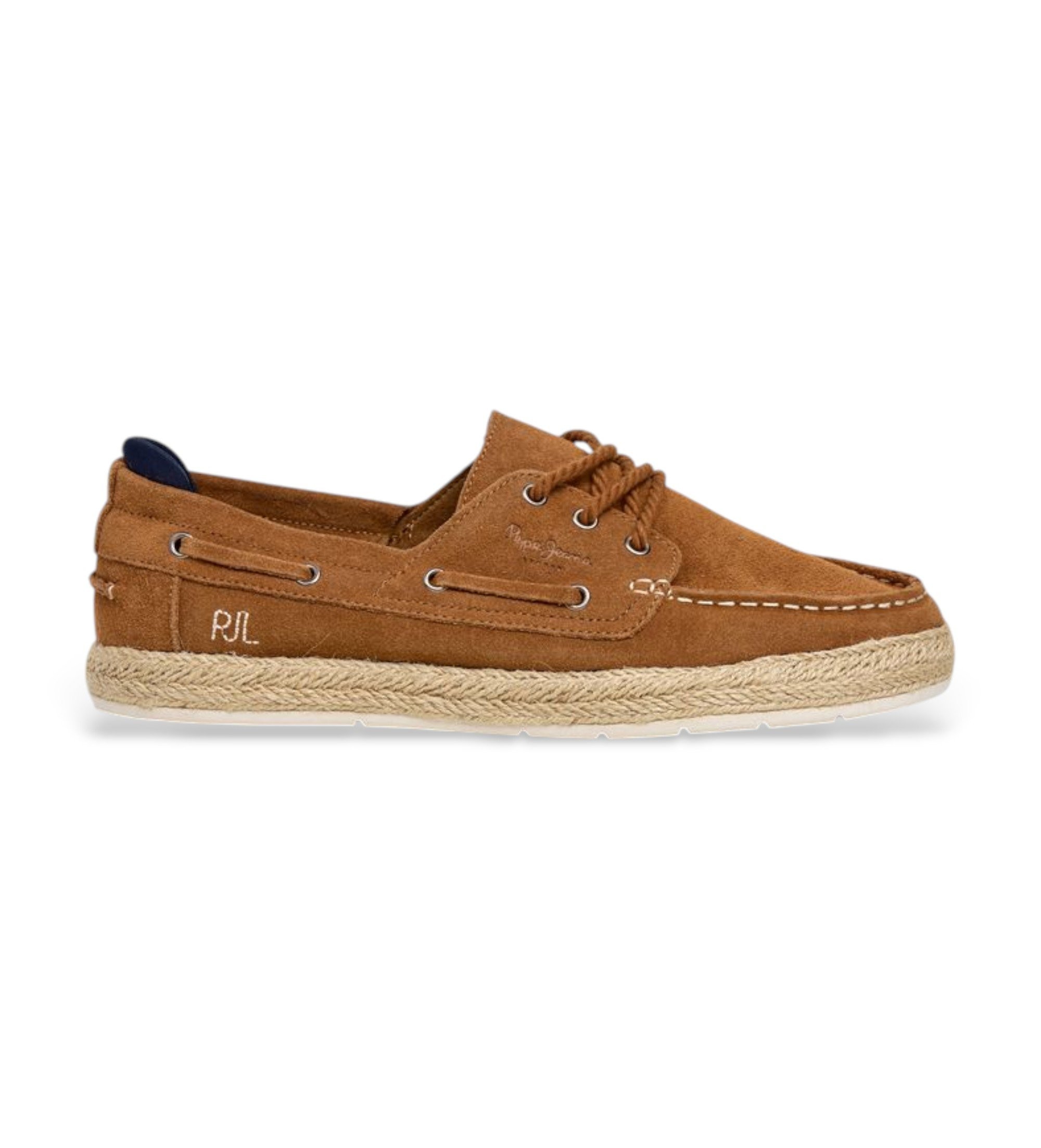 Pepe Jeans für Herren. PMS100006 Braune Leder-Mokassins ?Porto Deck? (44), Wohnung, Wildleder, Schnürsenkel, Lässig