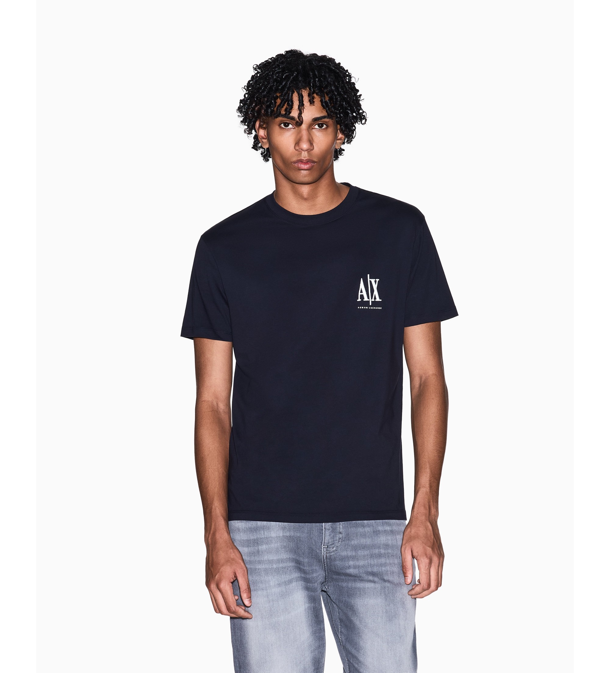 A|X Armani Exchange für Herren. XM000365AF12308UB101 T-Shirt ?Fresh? in Marineblau (M), Lässig, Baumwolle, Kurzarm