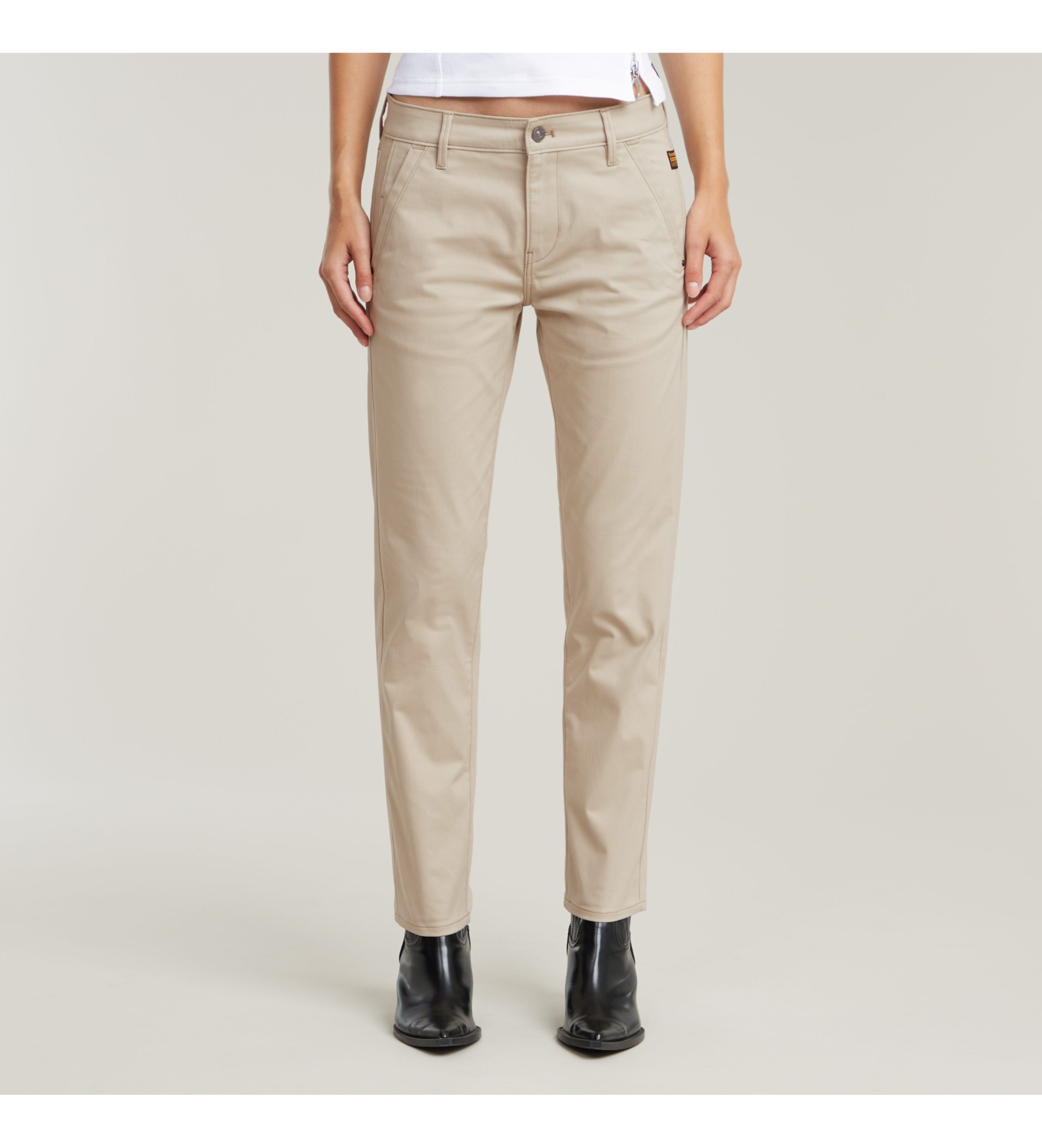G-Star für Damen. D25257-D715-1214 Beigefarbene Kate Boyfriend-Hose im Chino-Stil (29/32), Lässig, Baumwolle