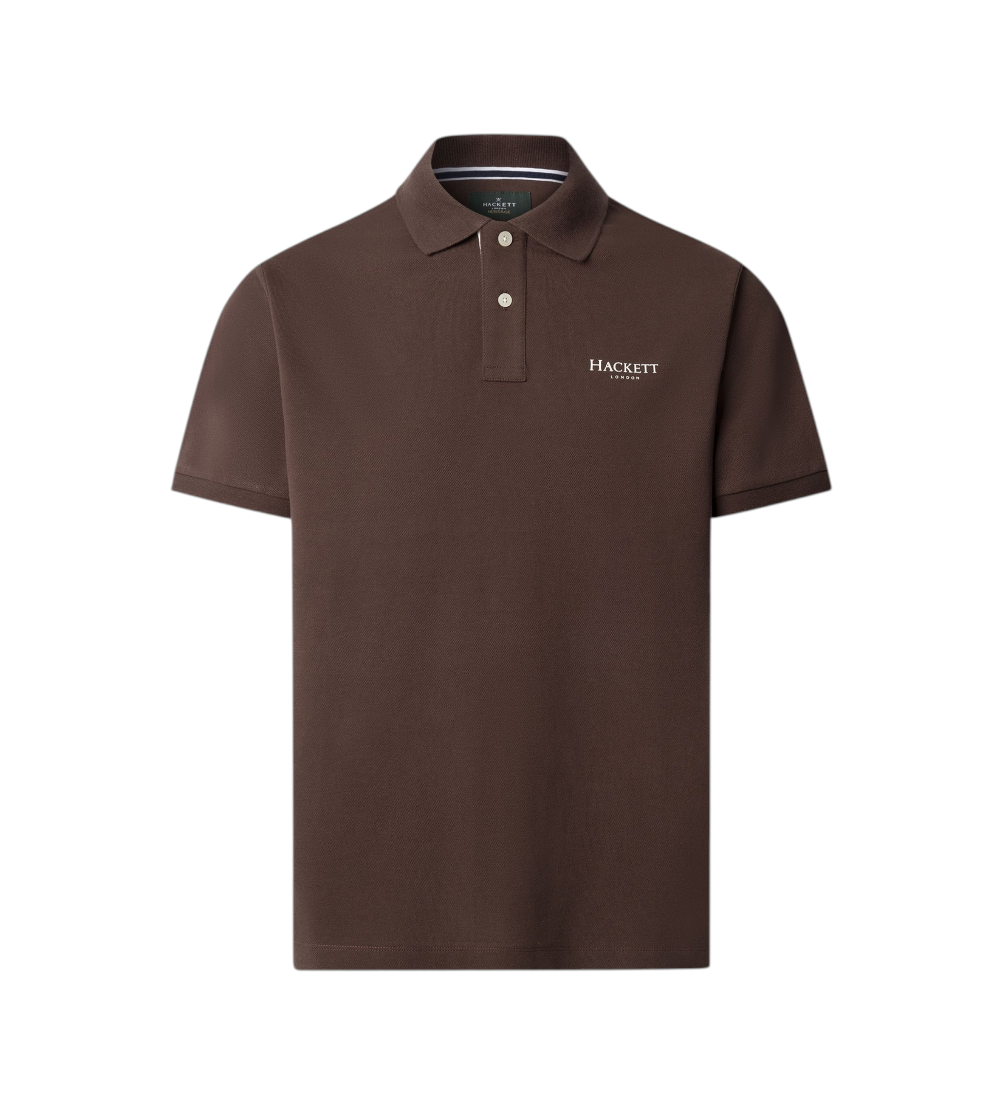 Hackett London für Herren. HM5600091 Heritage-Poloshirt, braun (M), Lässig, Baumwolle, Kurzarm