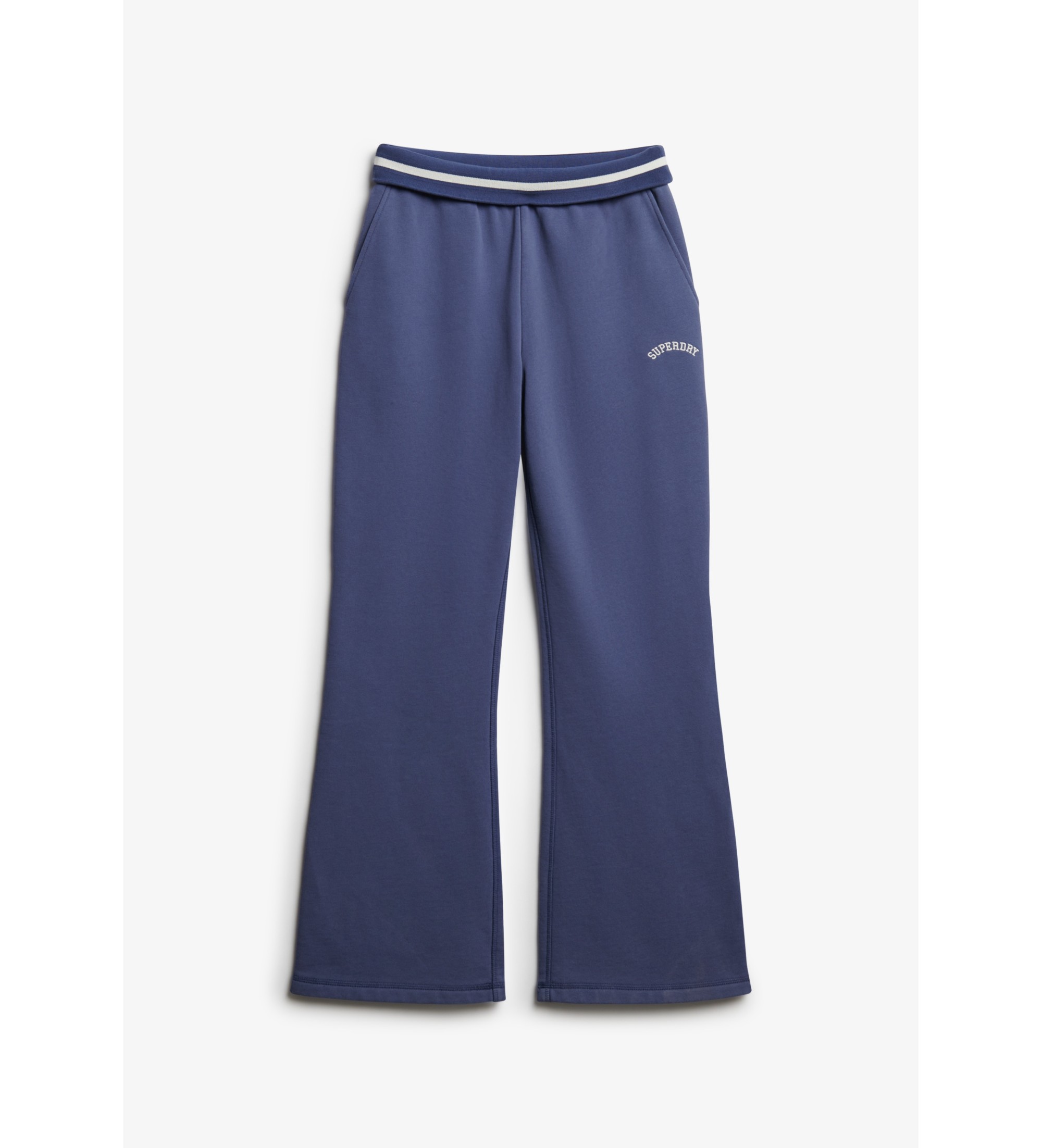 Superdry für Damen. W7011097A Blaue Jogginghose im Flare-Schnitt (L), Lässig, Baumwolle