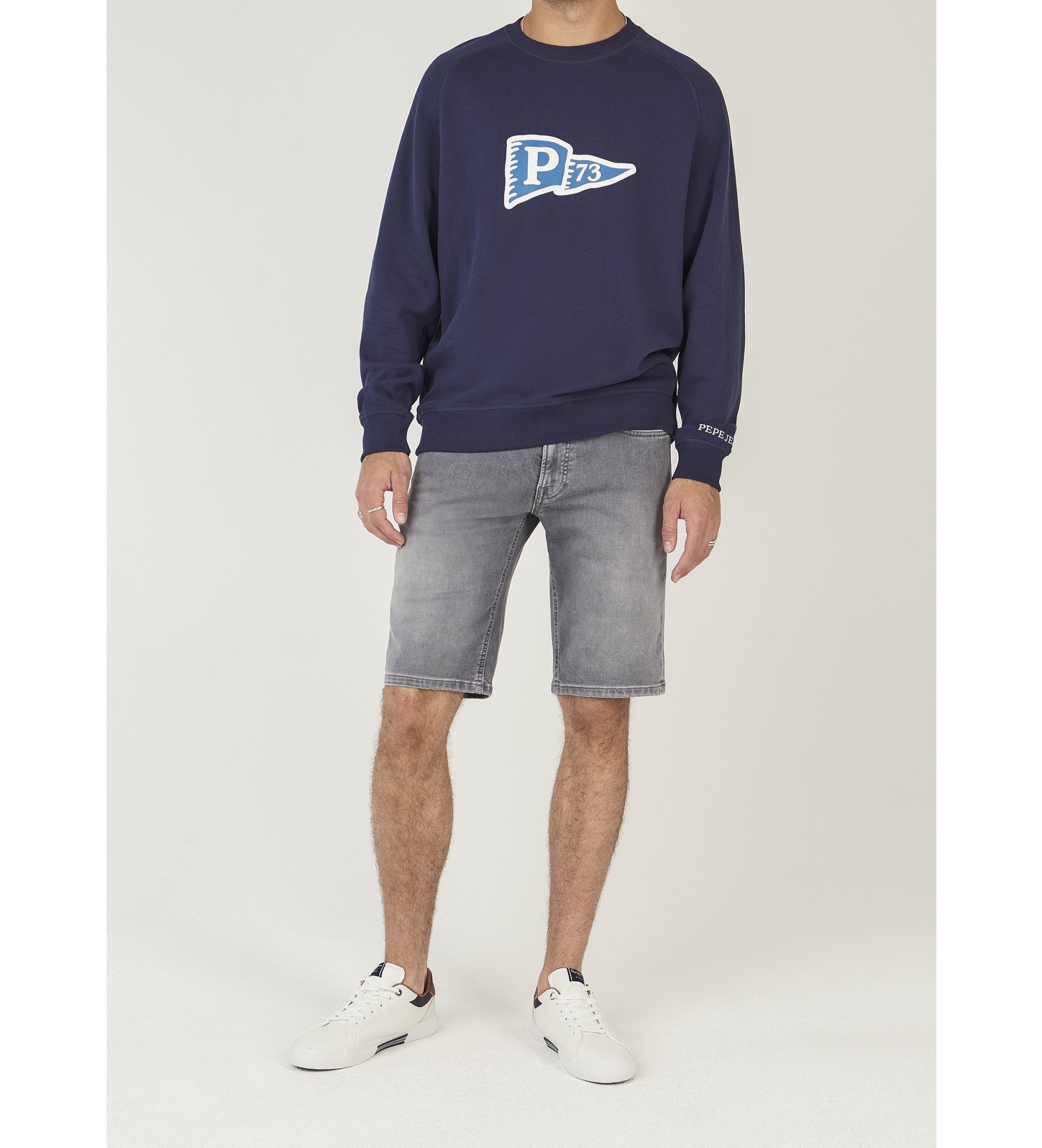 Pepe Jeans für Herren. PM80000448UG Graue Slim-Fit-Shorts von Gymdigo (34), Lässig, Baumwolle, Denim