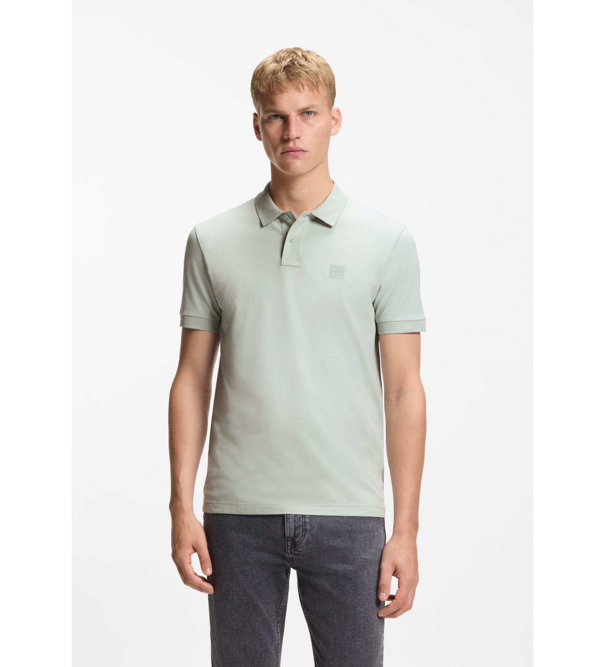 BOSS für Herren. 50507803 Grey Passenger polo shirt (M), Lässig, Grau, Baumwolle, Kurzarm