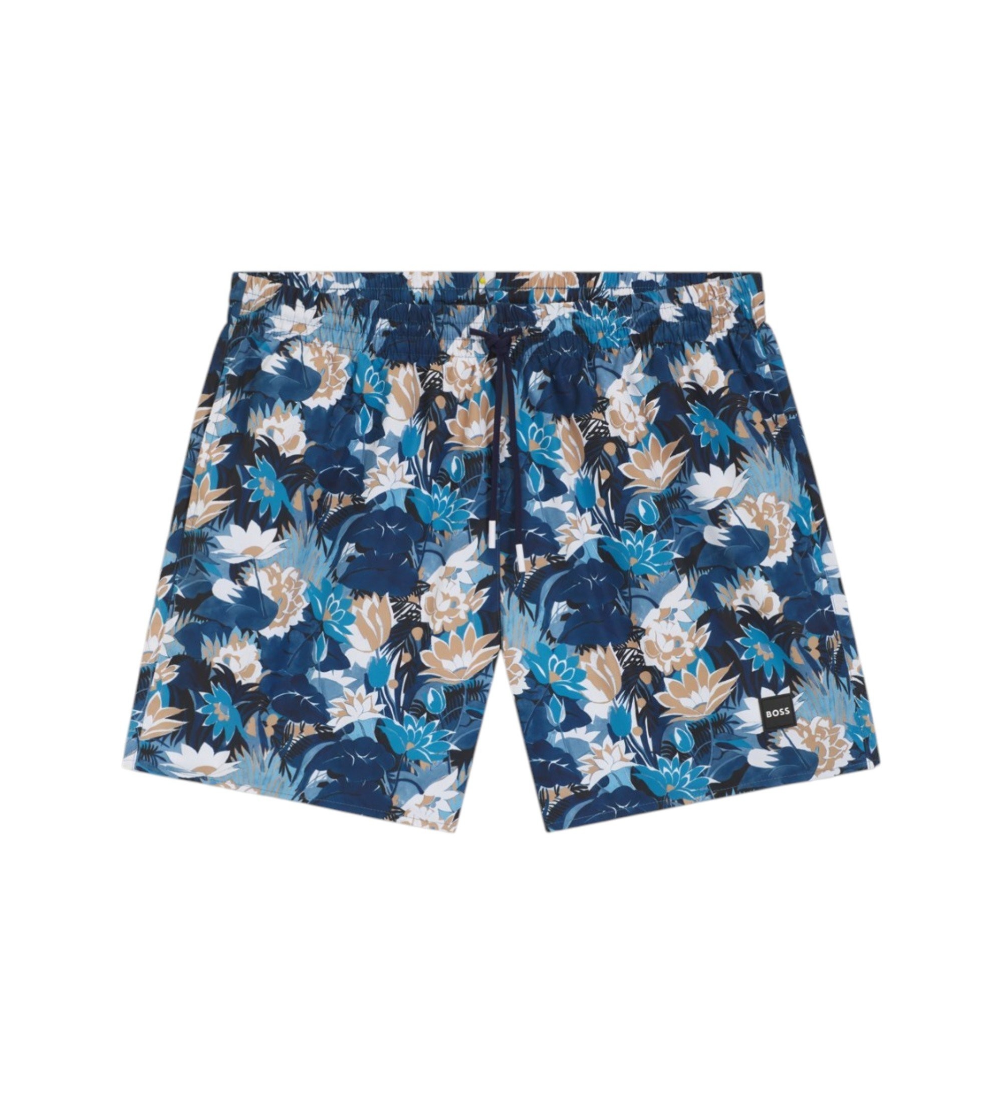BOSS für Herren. 50508844 Badehose mit durchgehendem Print blau (M), Strandbekleidung, Polyester