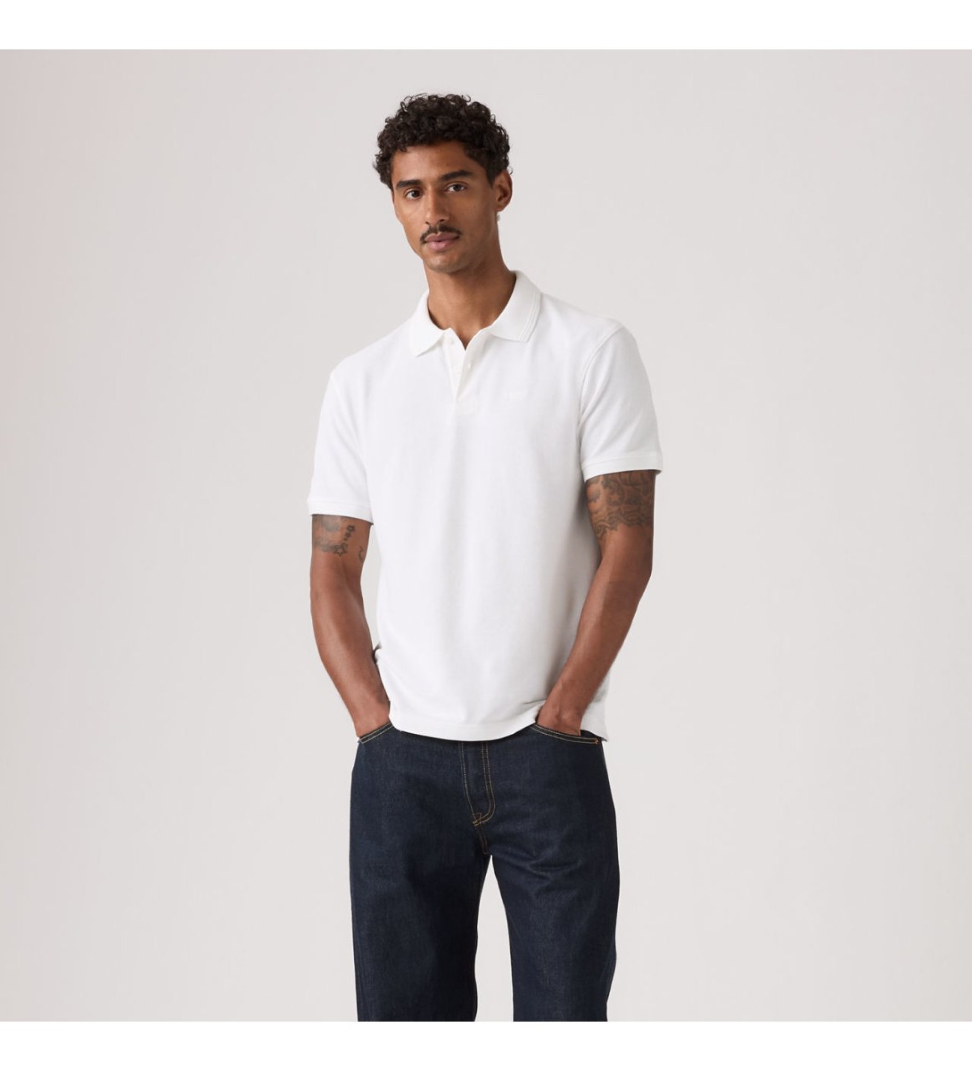 Levi's für Herren. 005FM-0000 Polo Original weiß (XL), Lässig, Baumwolle, Kurzarm