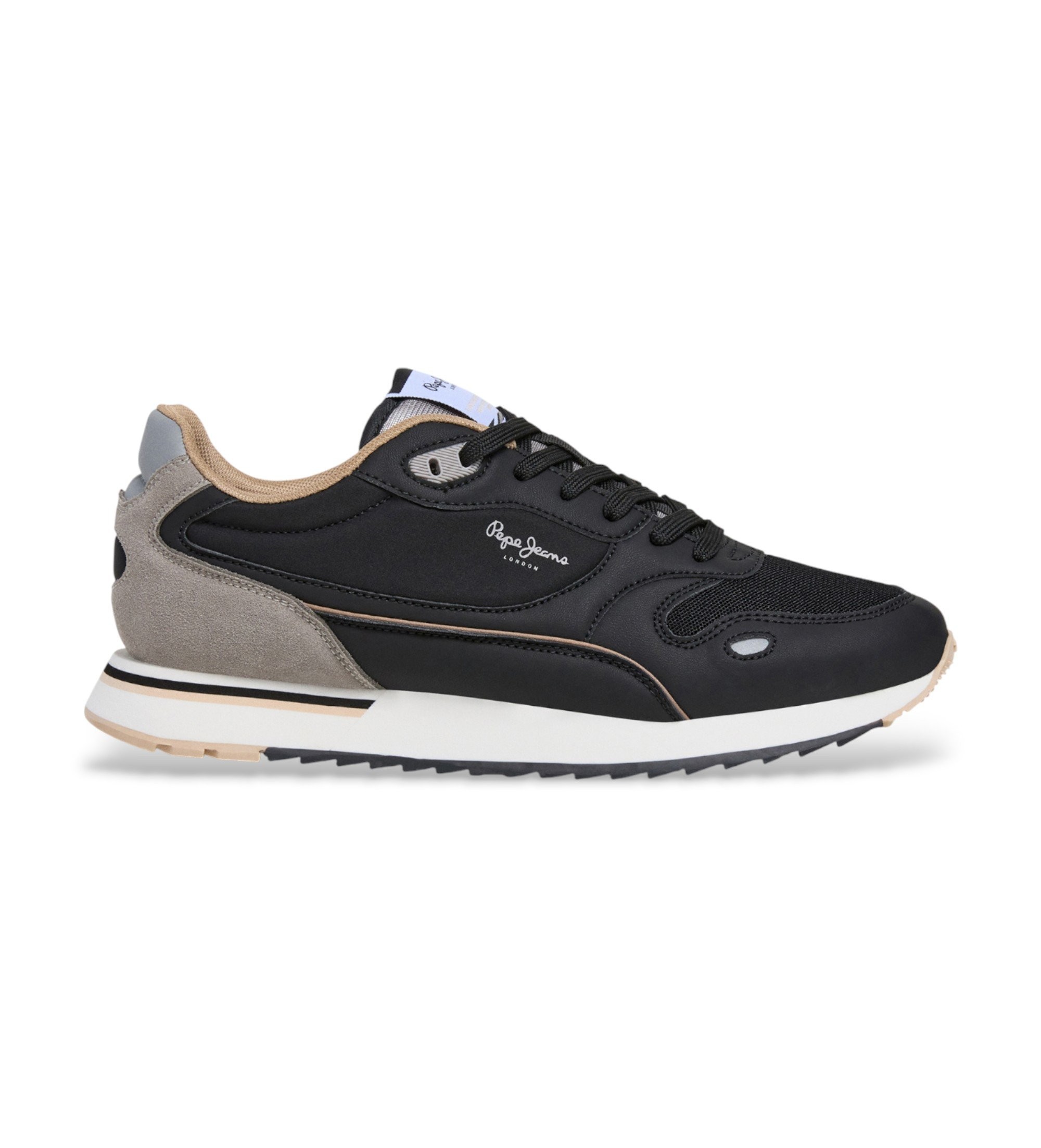 Pepe Jeans für Herren. PMS400033 Bexley City Sneaker schwarz (45), Wohnung, Schnürsenkel, Lässig