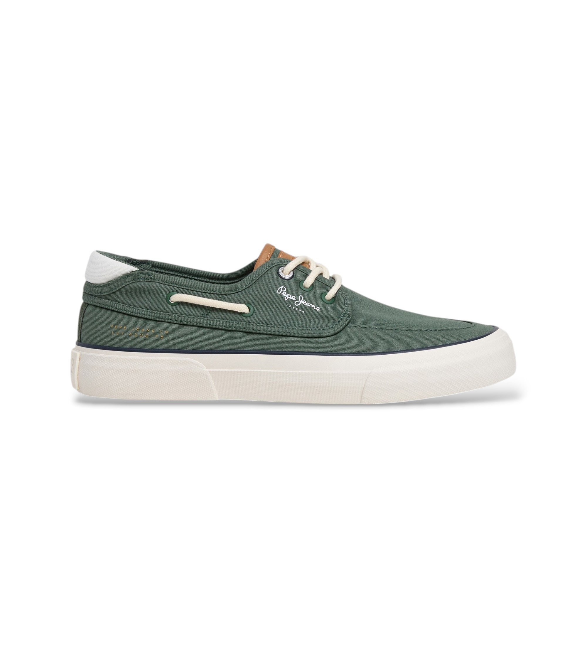 Pepe Jeans für Herren. PMS300015 Taylor Boat Sneaker grün (40), Wohnung, Schnürsenkel, Lässig