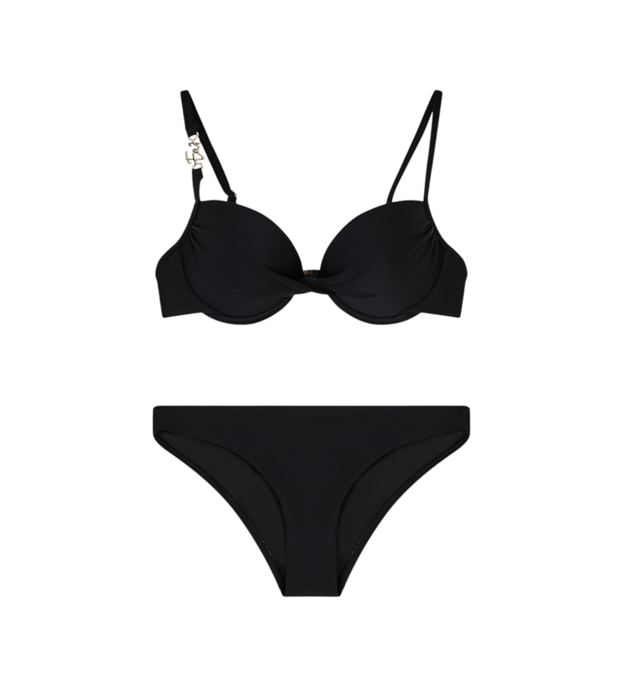 EA7 für Damen. 7W000291_AF20663 Bikini Push schwarz (S), Strandbekleidung, Polyamid