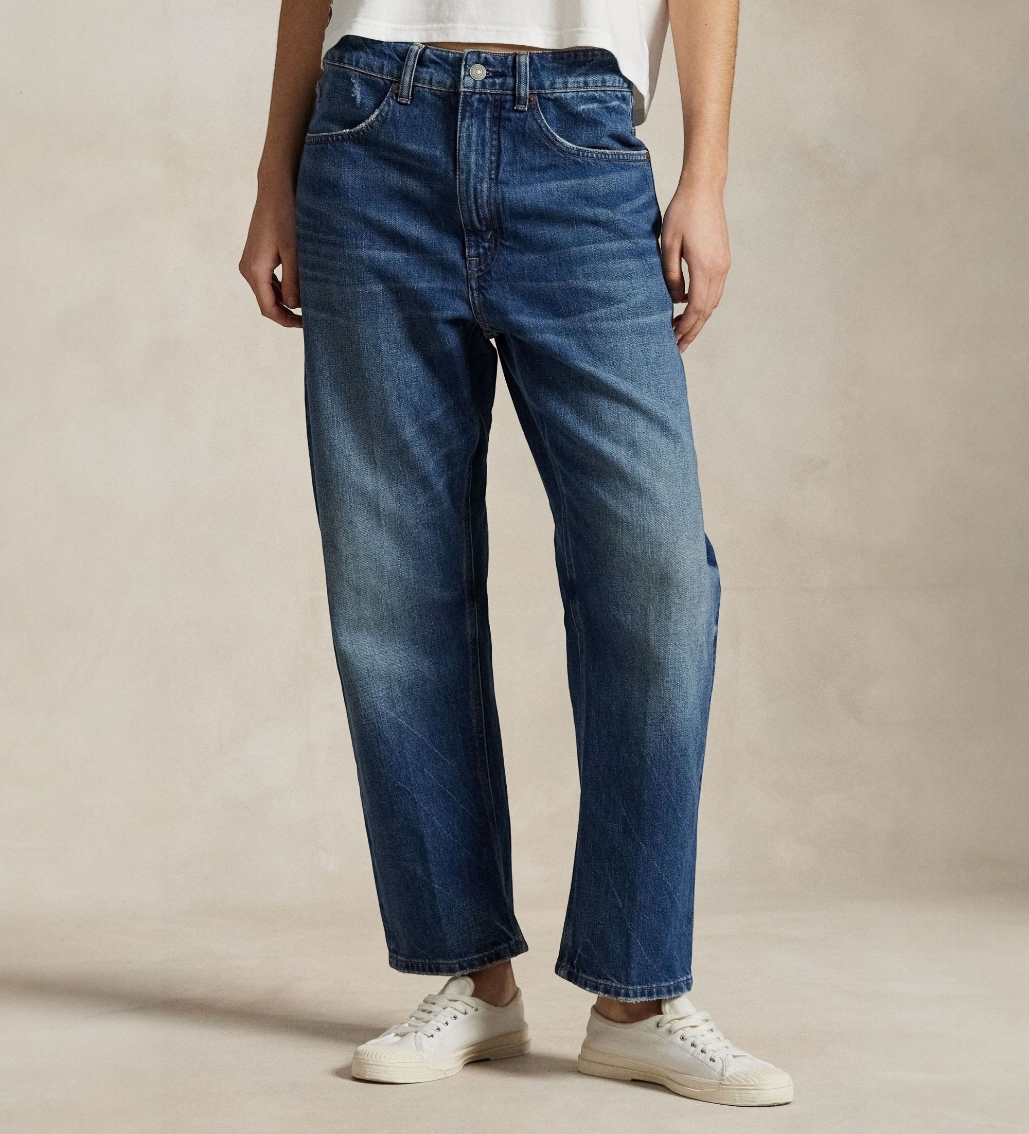 Polo Ralph Lauren für Damen. 211970179001 Jeans Relaxed Tapered Fit blau (26/32), Lässig, Baumwolle, Denim