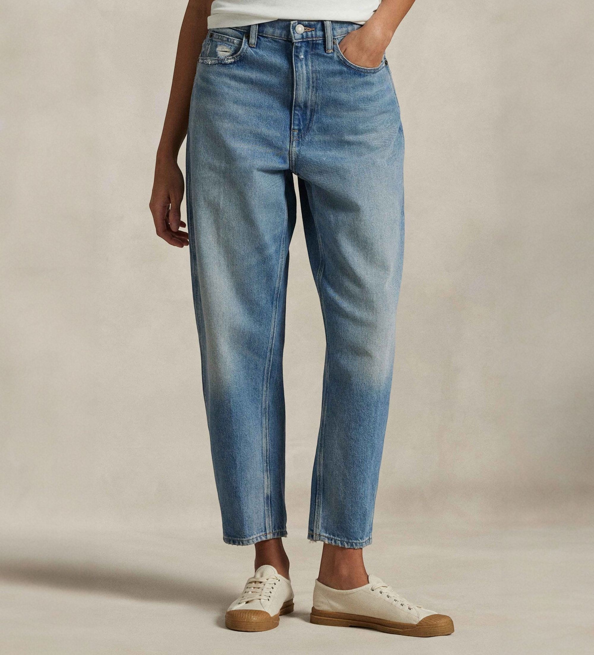 Polo Ralph Lauren für Damen. 211969409001 Jeans Curved Tapered blau (26/32), Lässig, Baumwolle, Denim