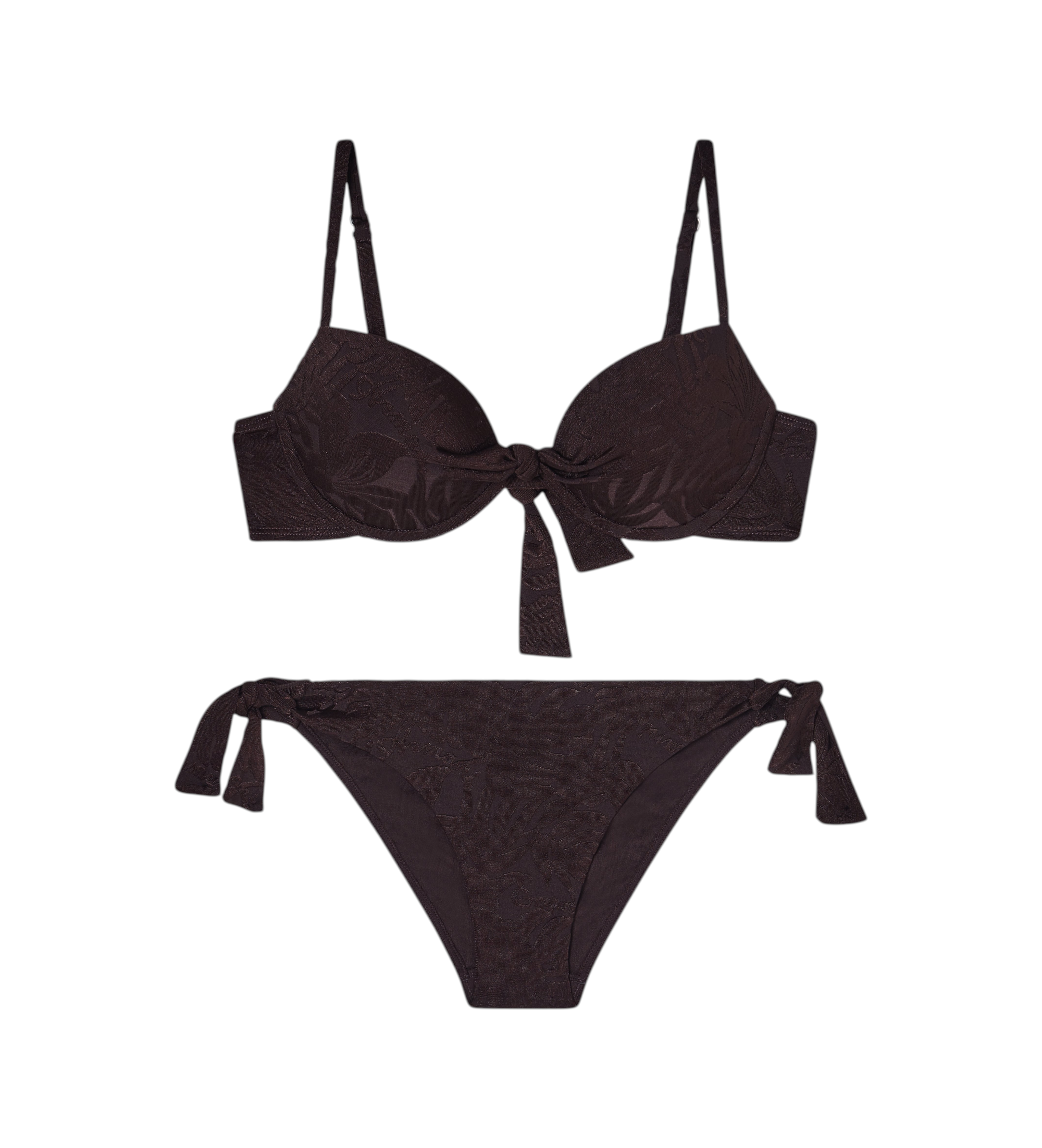 Emporio Armani für Damen. EW000785_AF20241 Bikini Jacquard Pattern Braun (L), Strandbekleidung, Polyester