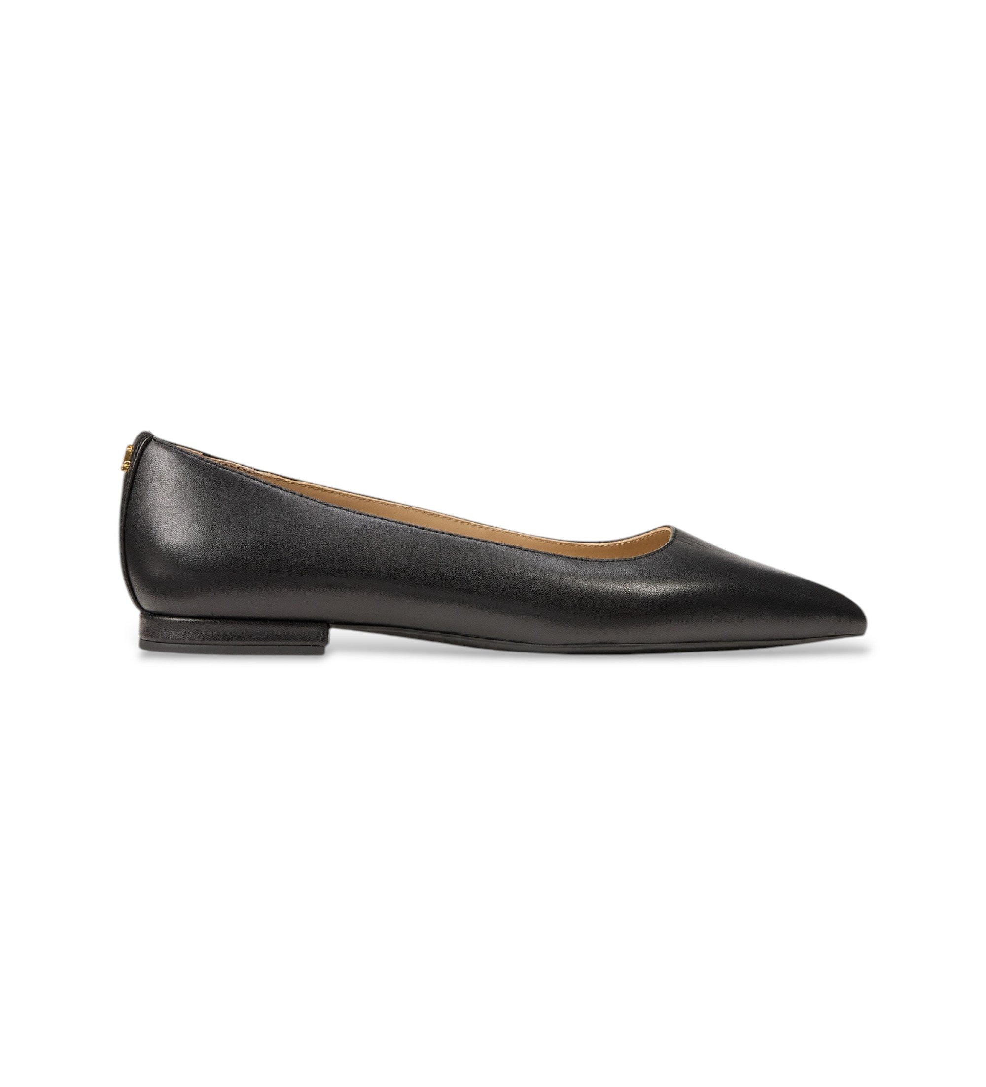 Lauren Ralph Lauren für Damen. 802P09039001 Ballerina Londyn aus Leder schwarz (36.5), Wohnung, Keine, Lässig, Klassisch