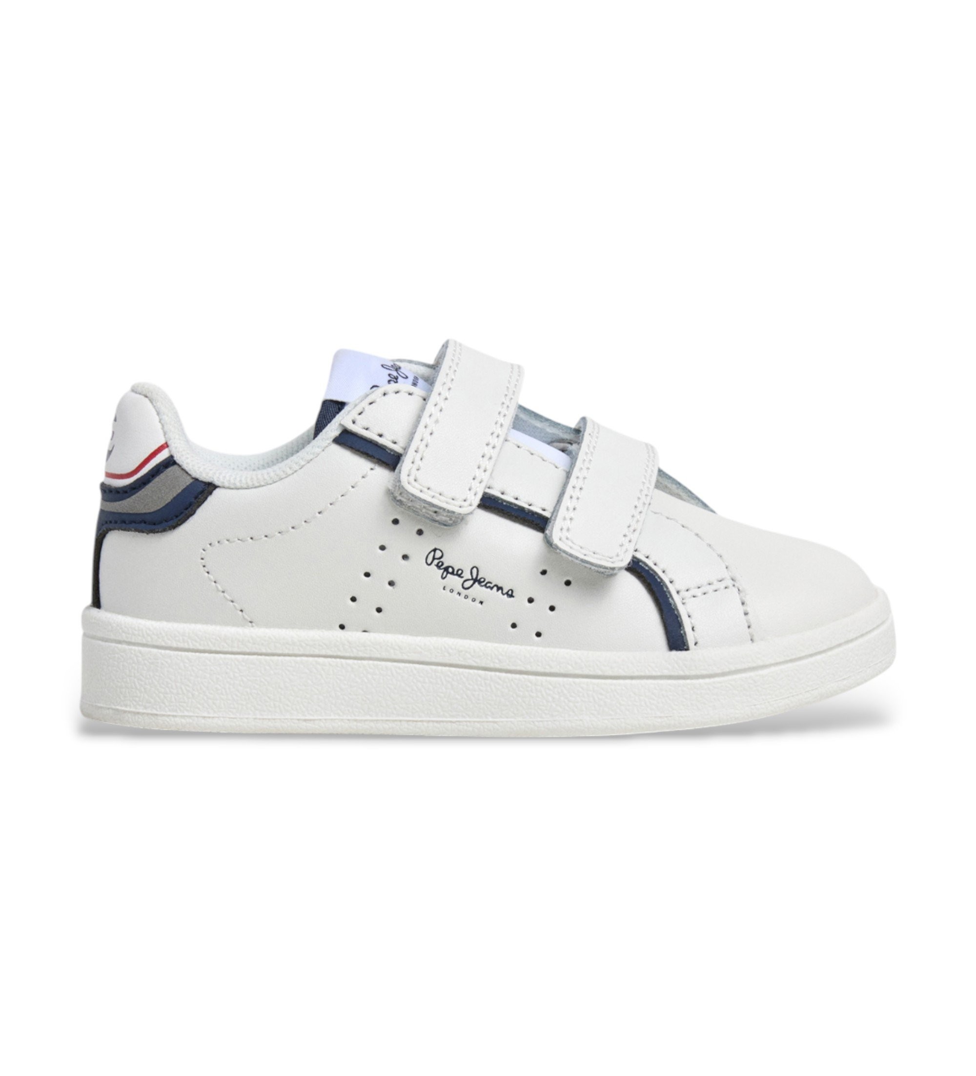 Pepe Jeans Unisex für Kinder. PBS000010 Player Young Sneaker weiß (31), Leder, Wohnung, Klettverschluss, Lässig, Kinderbekleidung