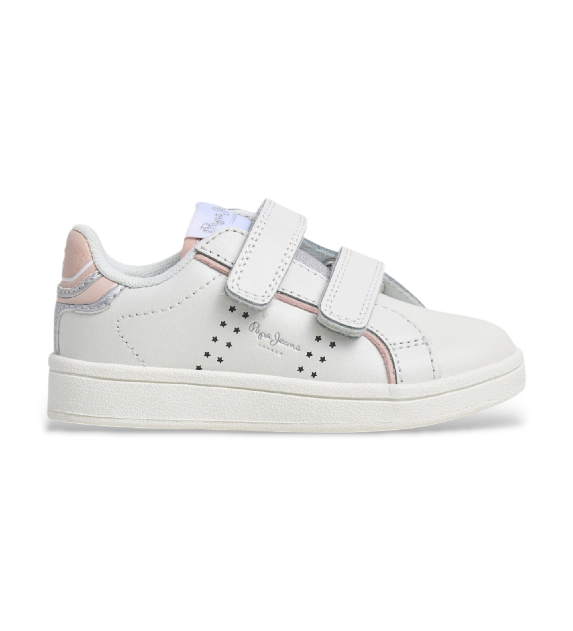 Pepe Jeans für Mädchen. PGS000014 Player Young Sneaker aus Leder weiß (30), Wohnung, Klettverschluss, Lässig, Sportlich, Kinderbekleidung