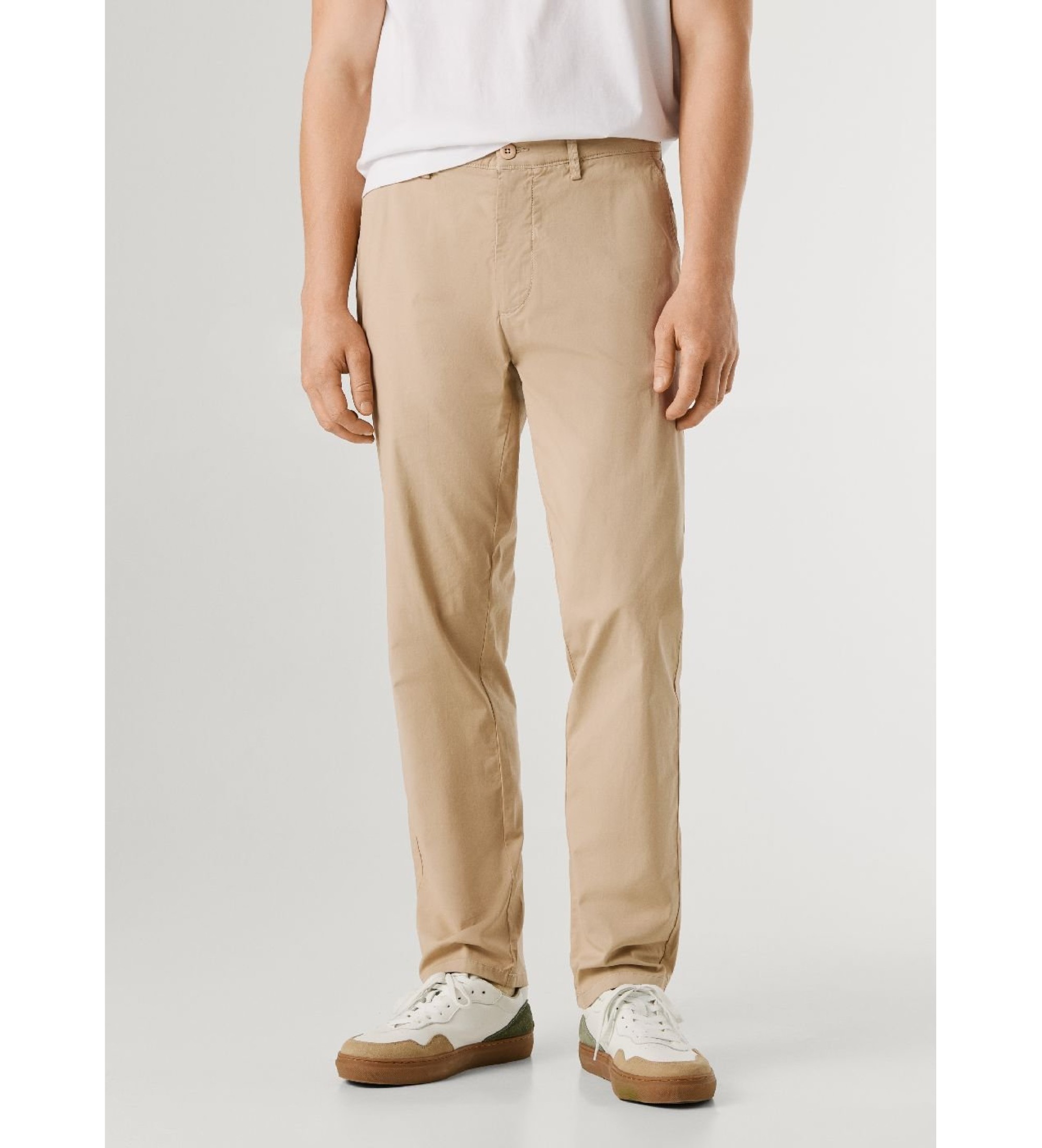 Pepe Jeans für Herren. PM2100073 Slim Chino Poplin-Hose beige (33), Lässig, Baumwolle