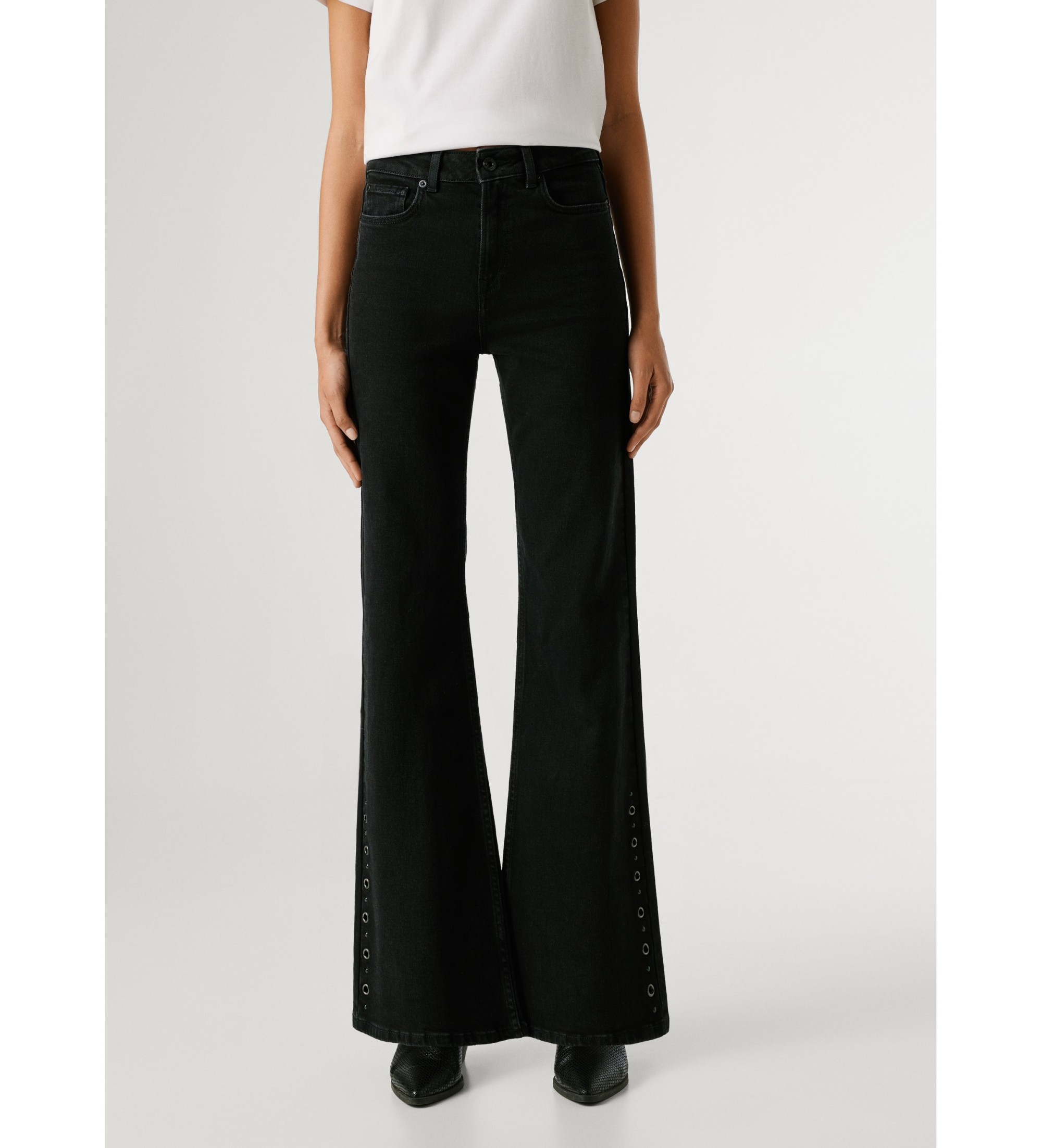 Pepe Jeans für Damen. PL2050931 Schlaghose Willa schwarz (34/30), Lässig, Baumwolle