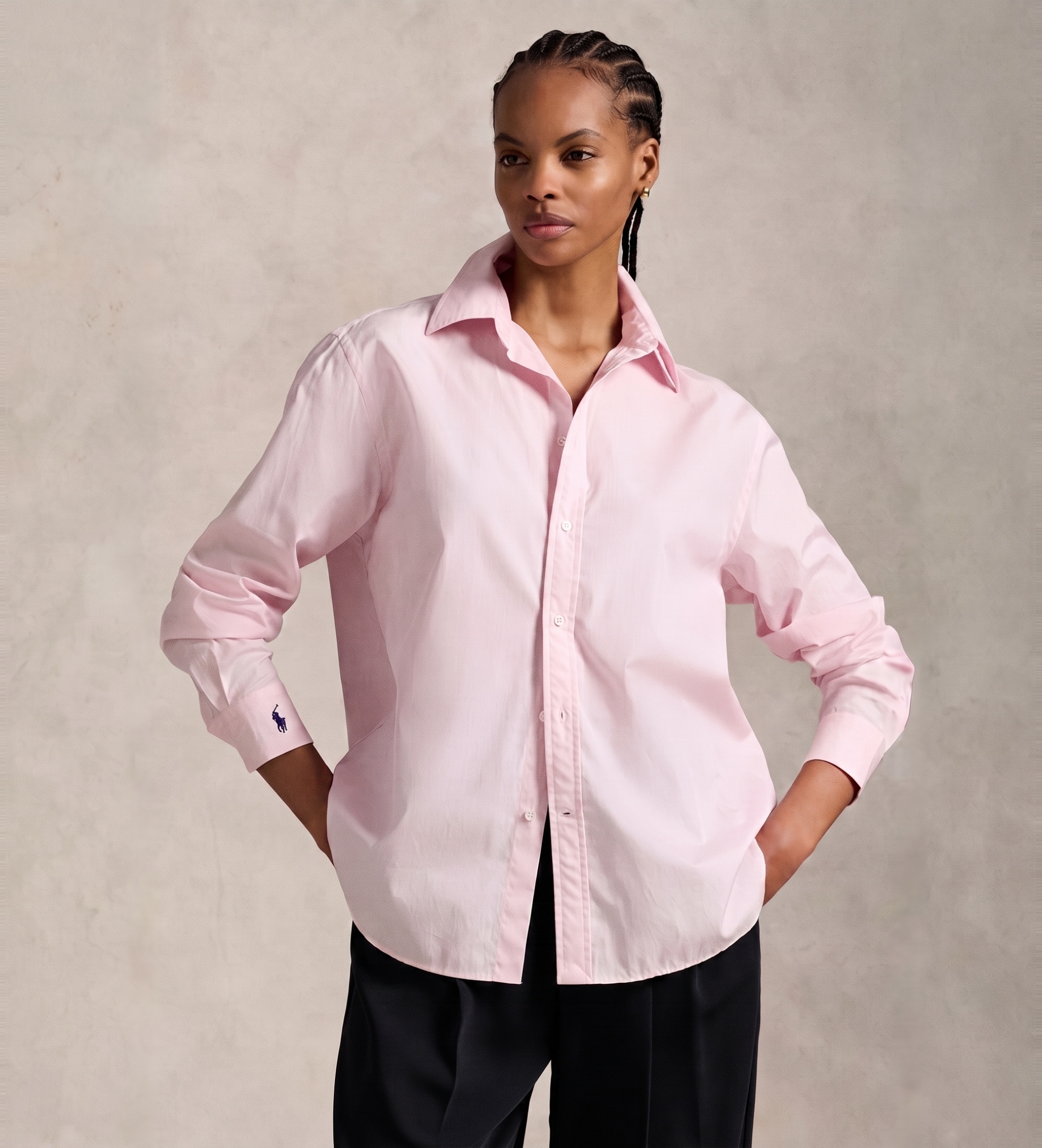 Polo Ralph Lauren für Damen. 211968220003 Oversize-Hemd rosa (XS), Lässig, Baumwolle, Langarm