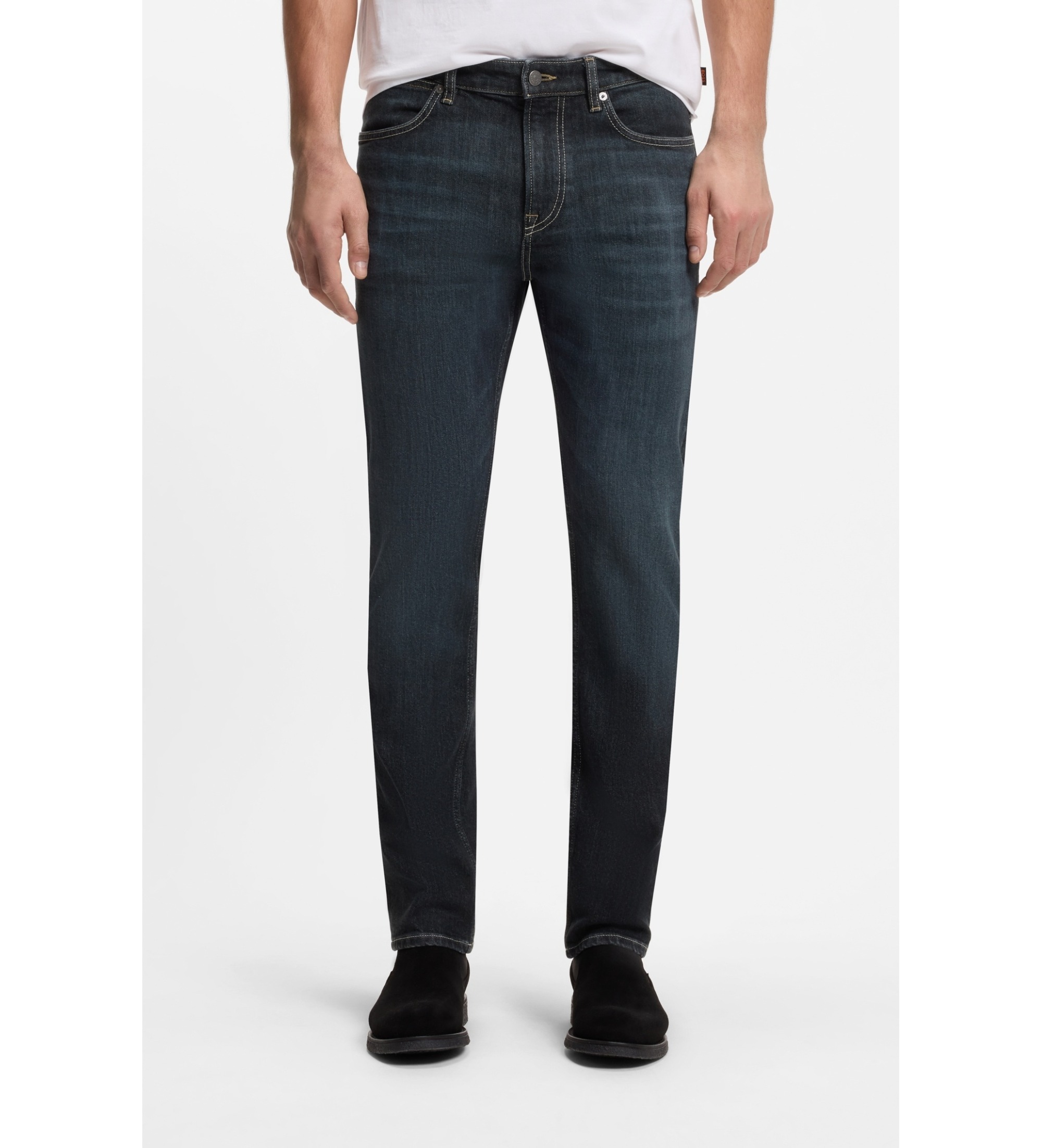 BOSS für Herren. 50566047 Delaware Jeans dunkelblau (33/32), Lässig, Baumwolle, Denim, Marine