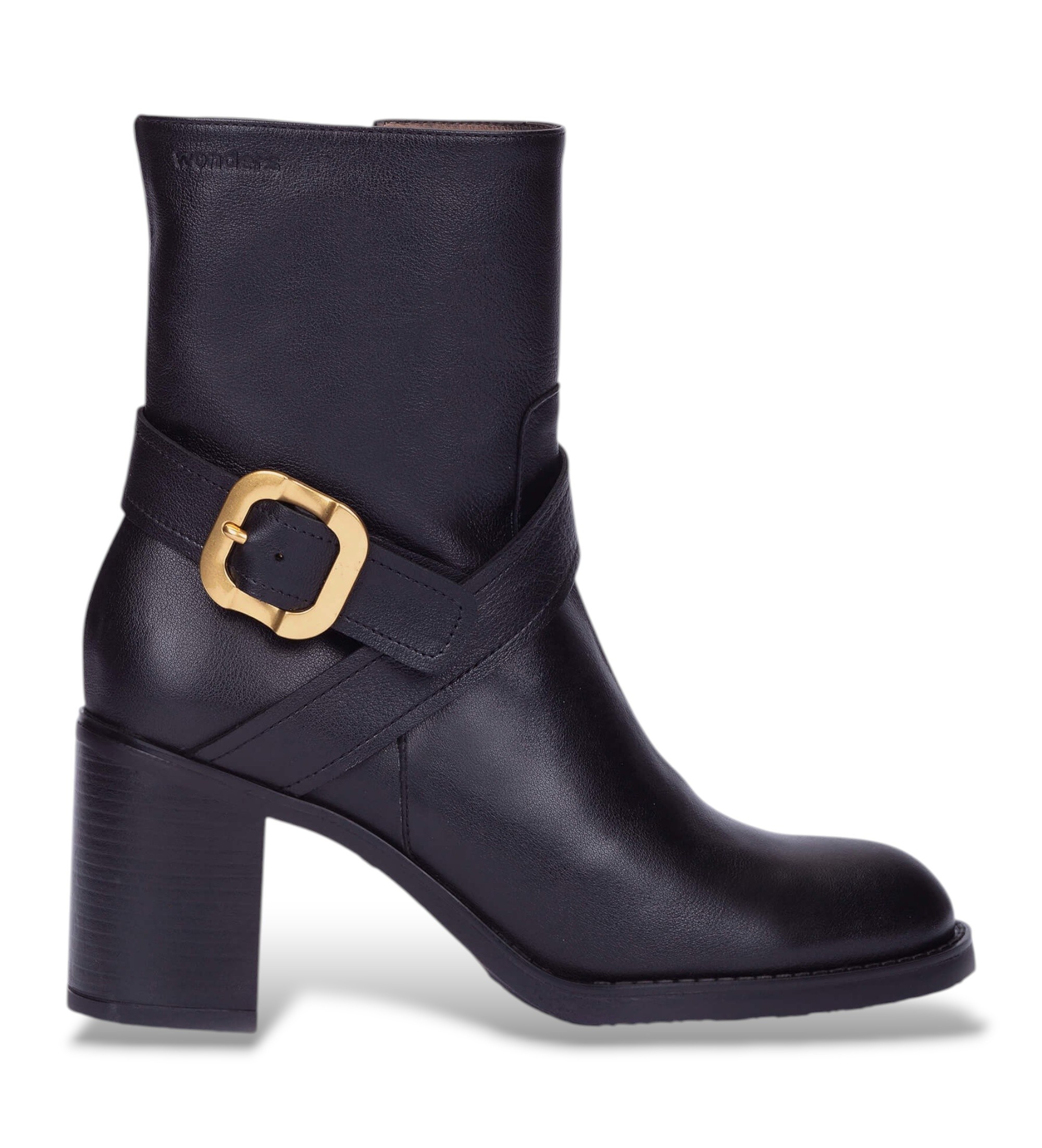 Wonders für Damen. I-9222_5716_5792 Alice Lederstiefeletten schwarz (36), 5 bis 8 cm, Reißverschluss, Lässig