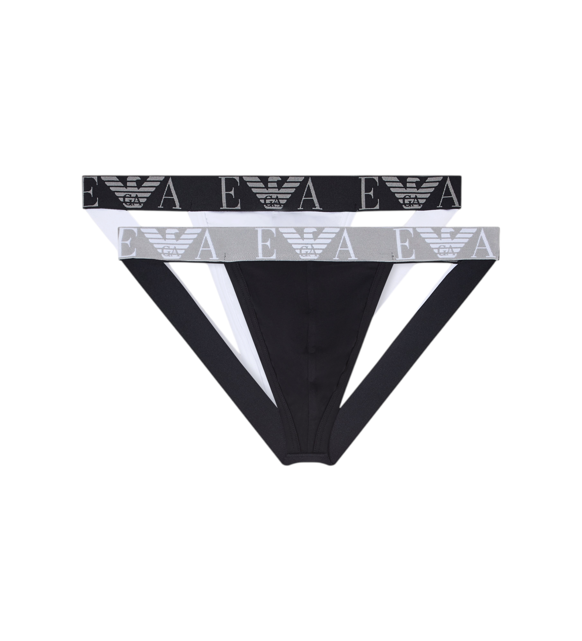 Emporio Armani für Herren. EM000257_AF20668 Set 2 Slips Bold Monogram schwarz, weiß (S), Heimtextilien, Baumwolle