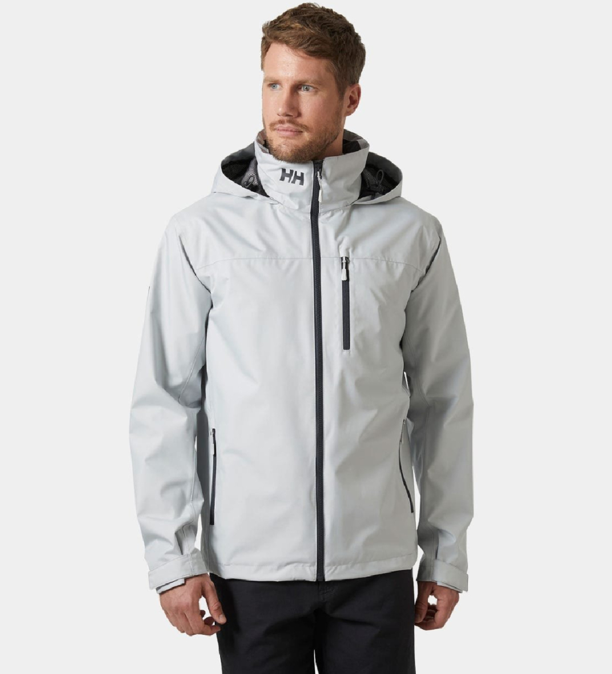 Helly Hansenvoor mannen. 34443 Nautische jas Crew Hooded 2.0 grijs (M), Polyester, Buiten