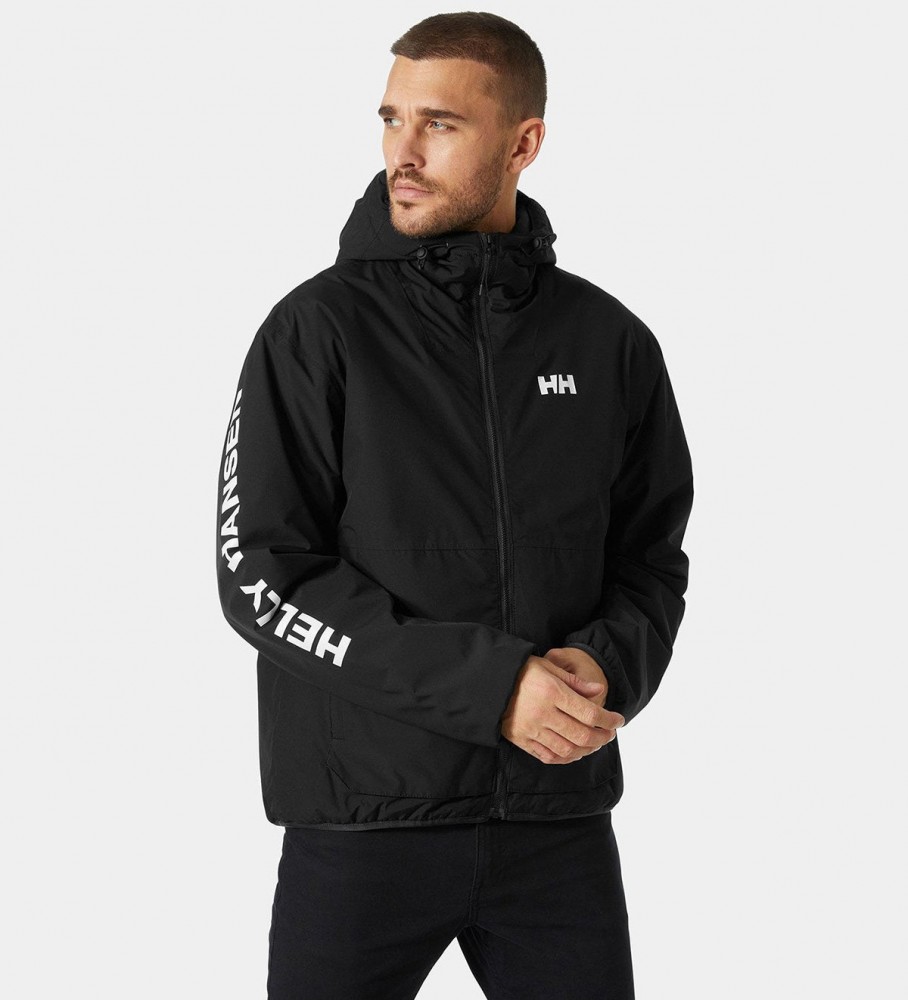 Helly Hansenvoor mannen. 53983 Ervik zwarte gewatteerde waterdichte jas (L), Polyester, Buiten