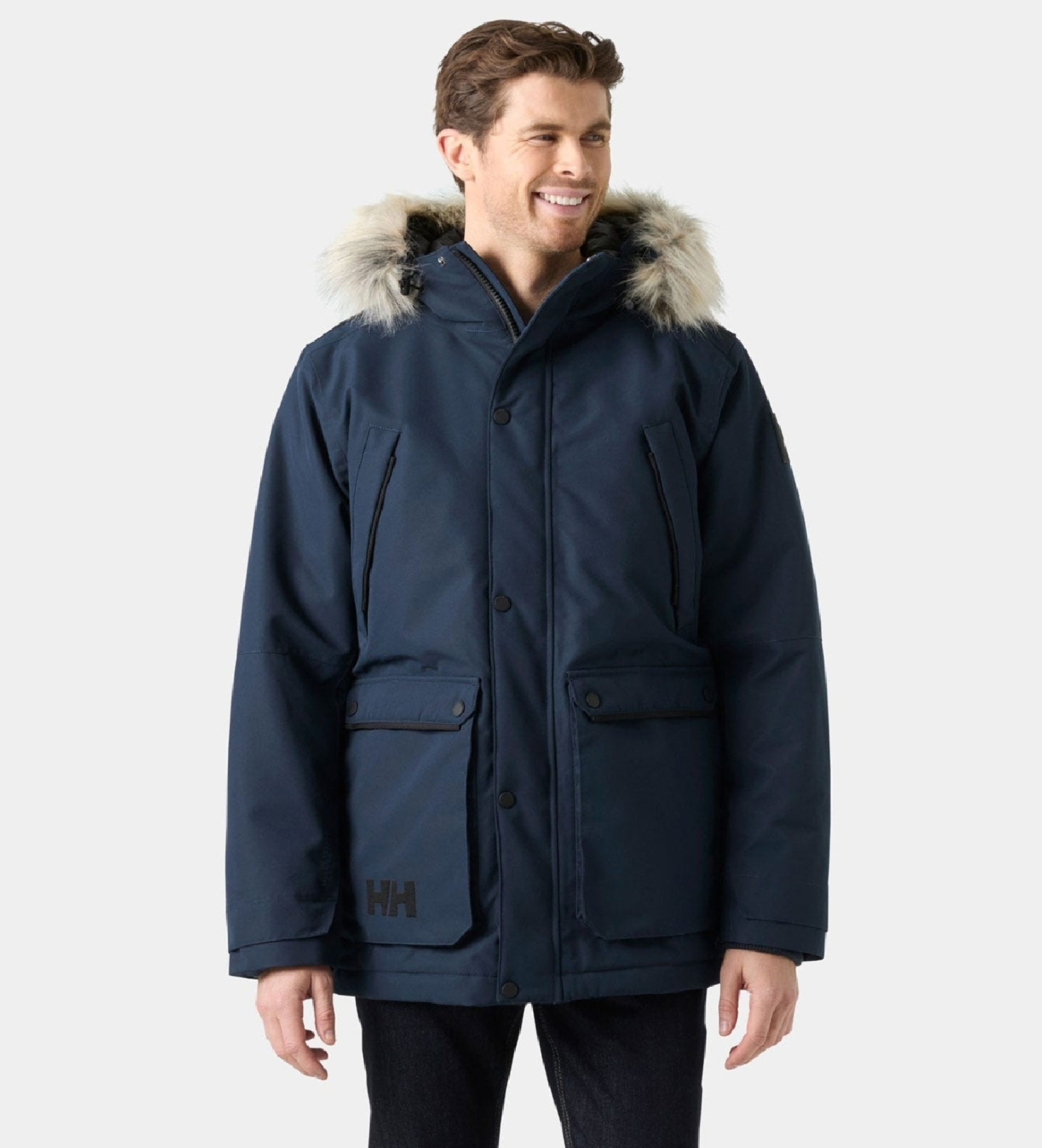 Helly Hansenvoor mannen. 54607 Blauwe Arctic Boreal parka (M), Casual, Gerecycled polyester, Marineblauw