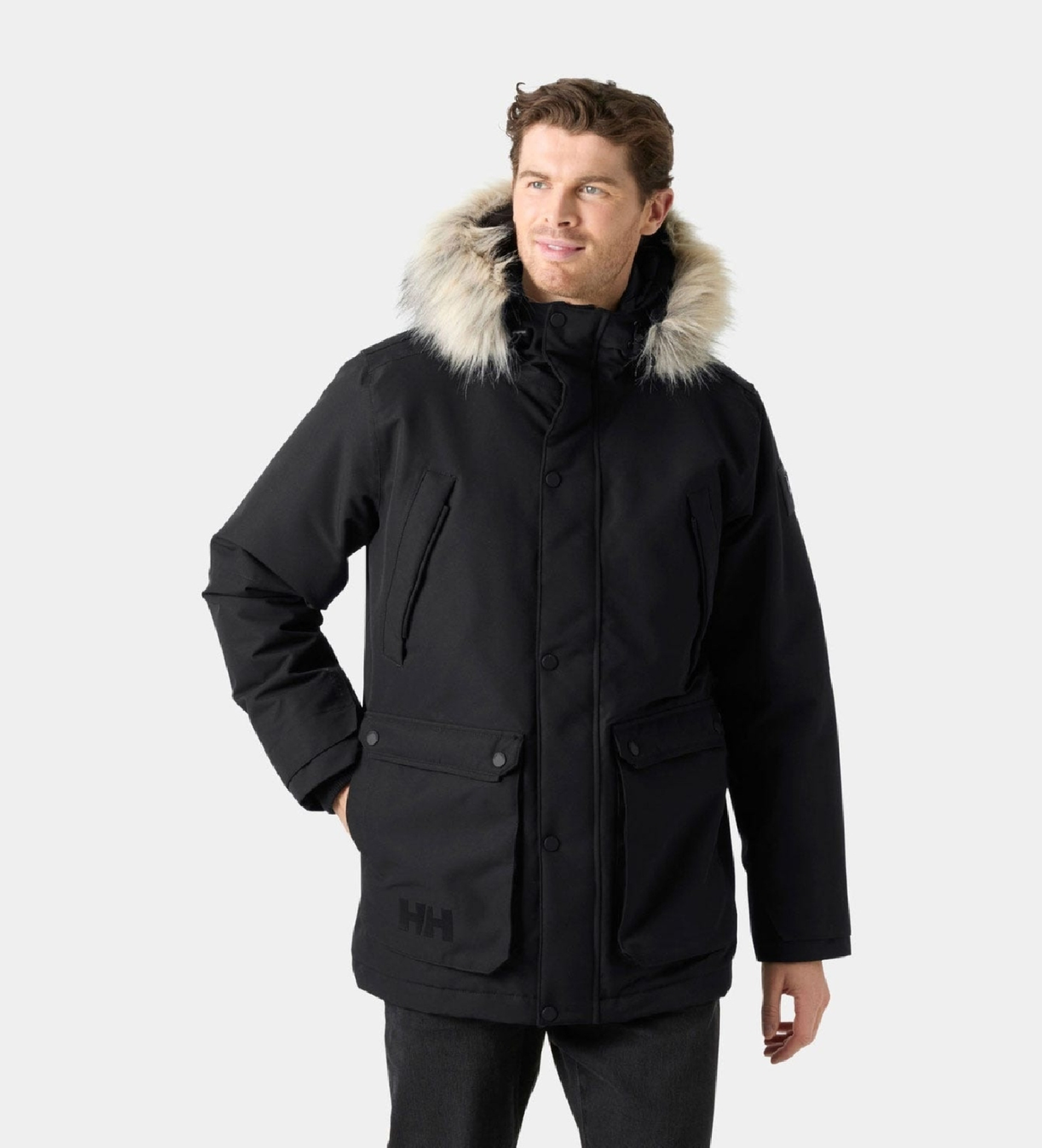 Helly Hansenvoor mannen. 54607 Zwarte Arctic Boreal parka (XL), Casual, Gerecycled polyester