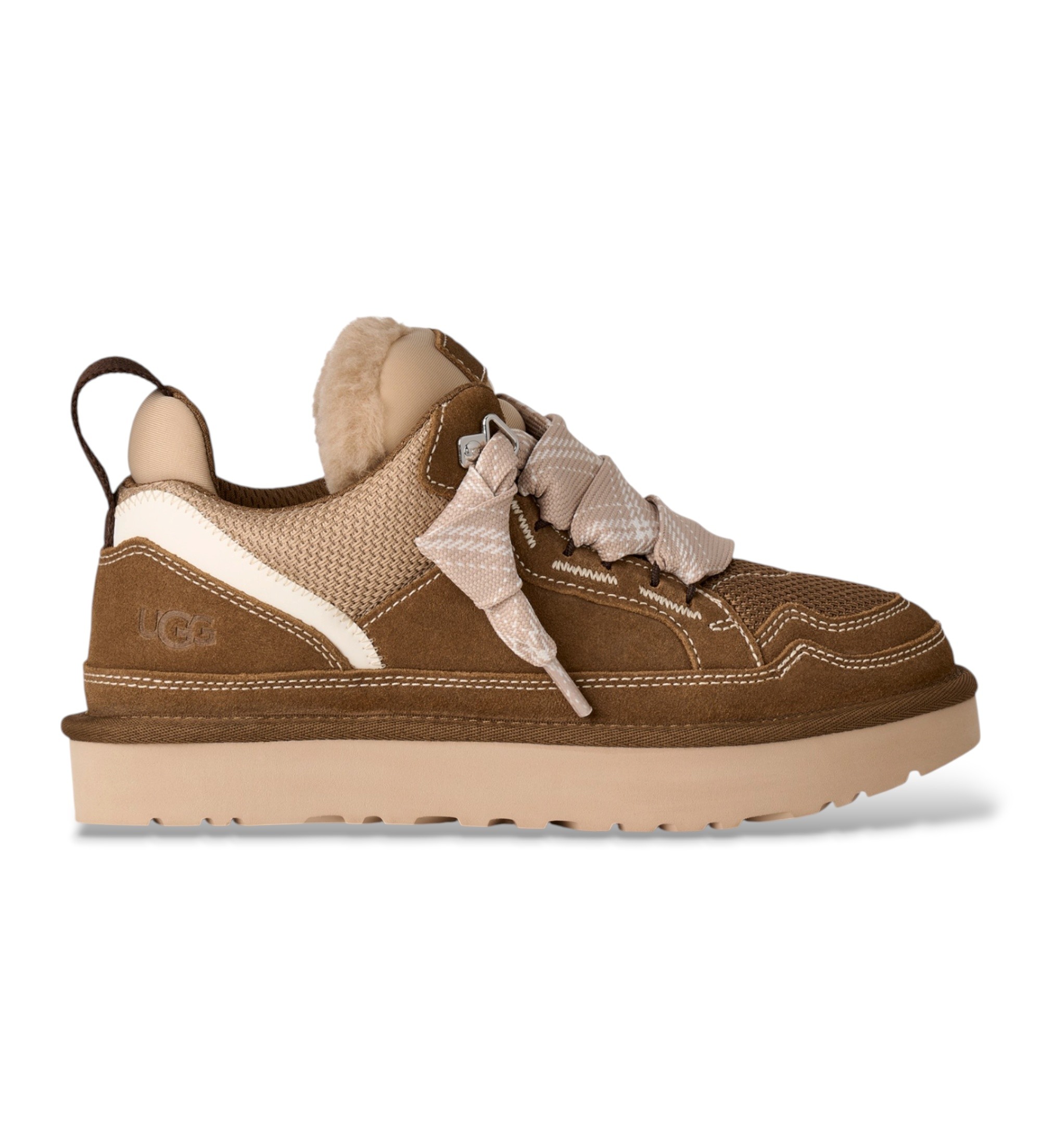 UGG für Damen. 1144032 Lowmel Ledersneaker braun (38), Wohnung, Schnürsenkel, Lässig