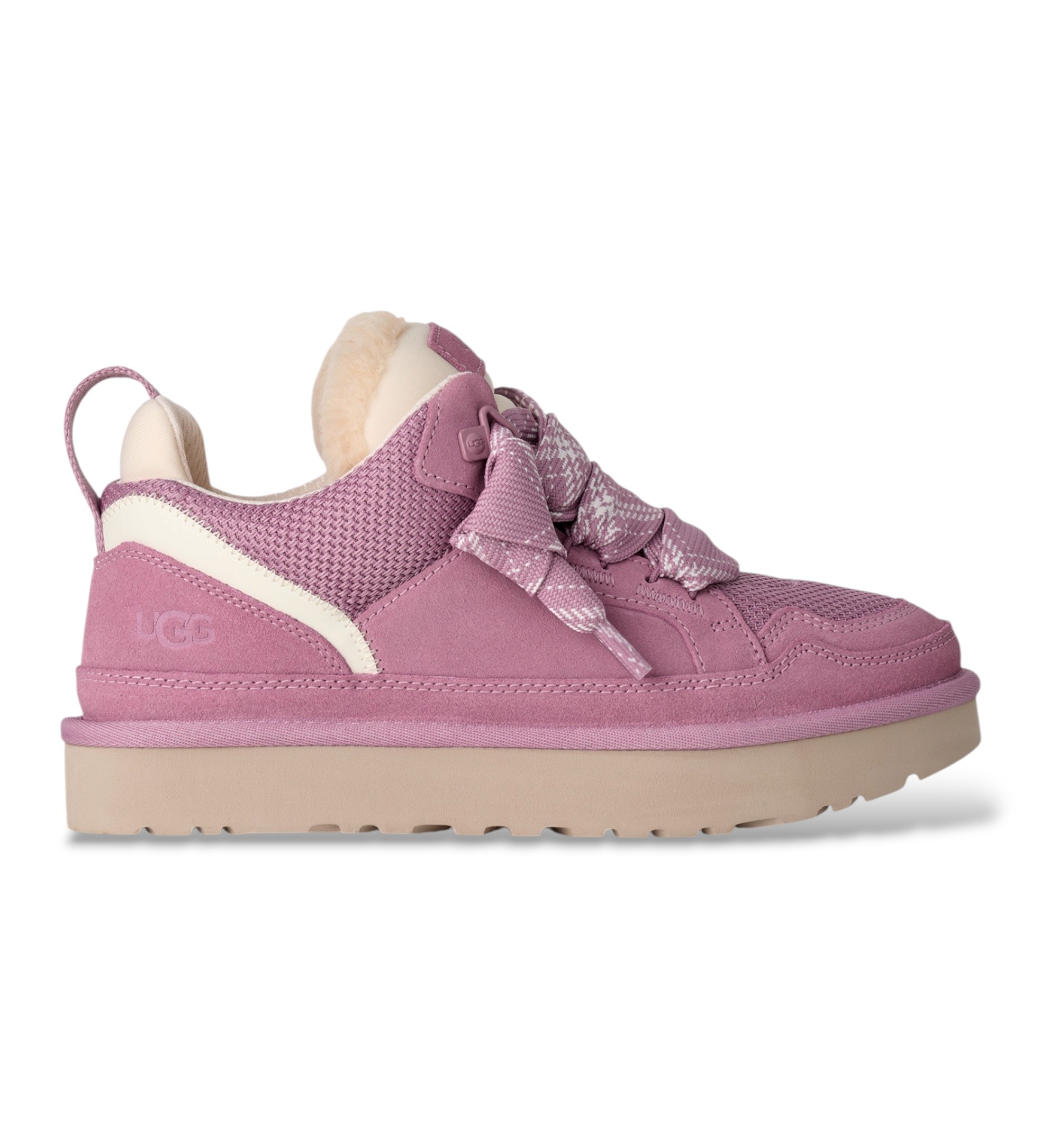 UGG für Damen. 1144032 Lowmel Ledersneaker rosa (36), Wohnung, Spaltleder, Schnürsenkel, Lässig