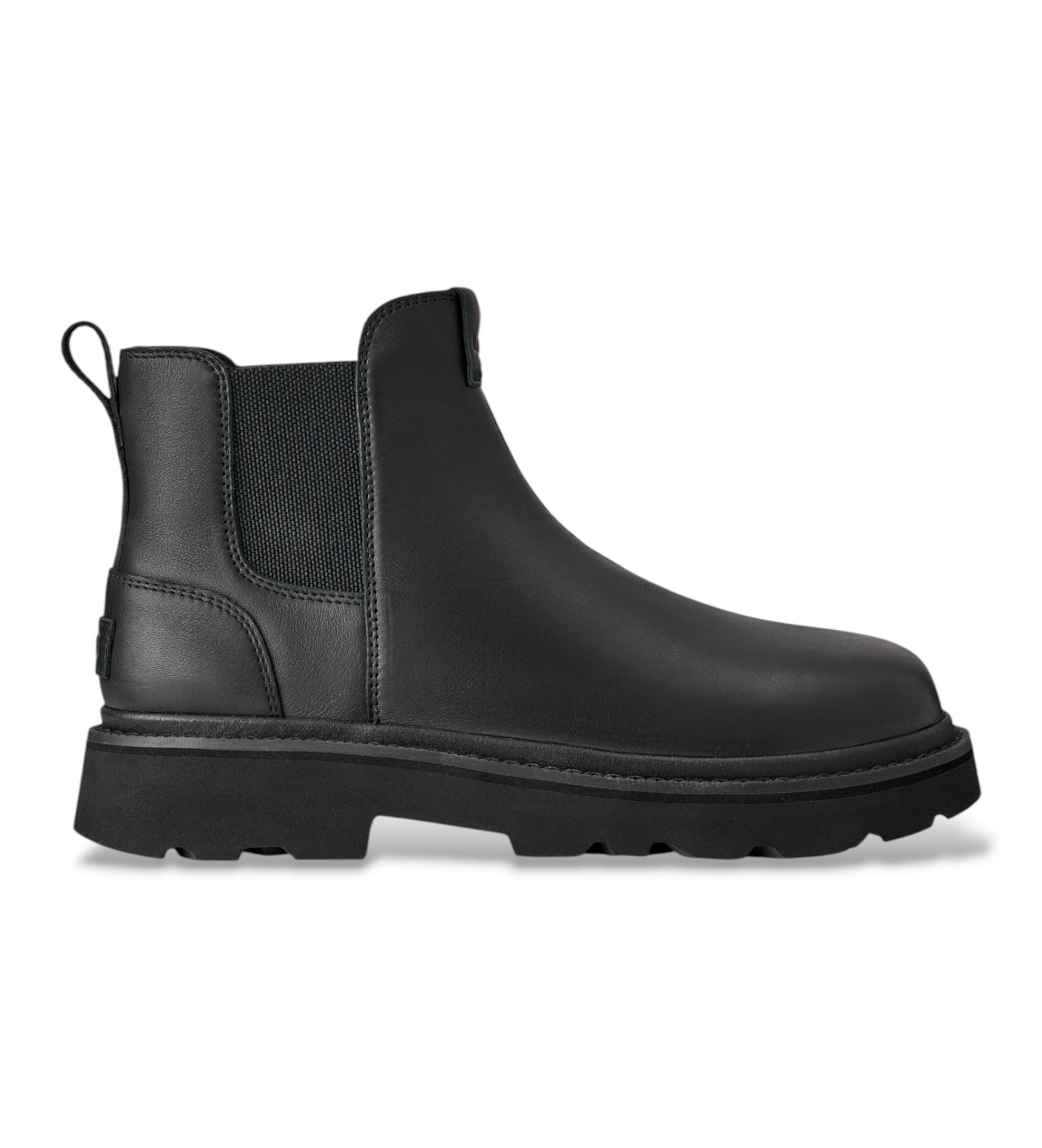 UGG für Herren. 1172990 Lug Chelsea-Stiefeletten aus schwarzem Leder (42), Wohnung, Keine, Lässig